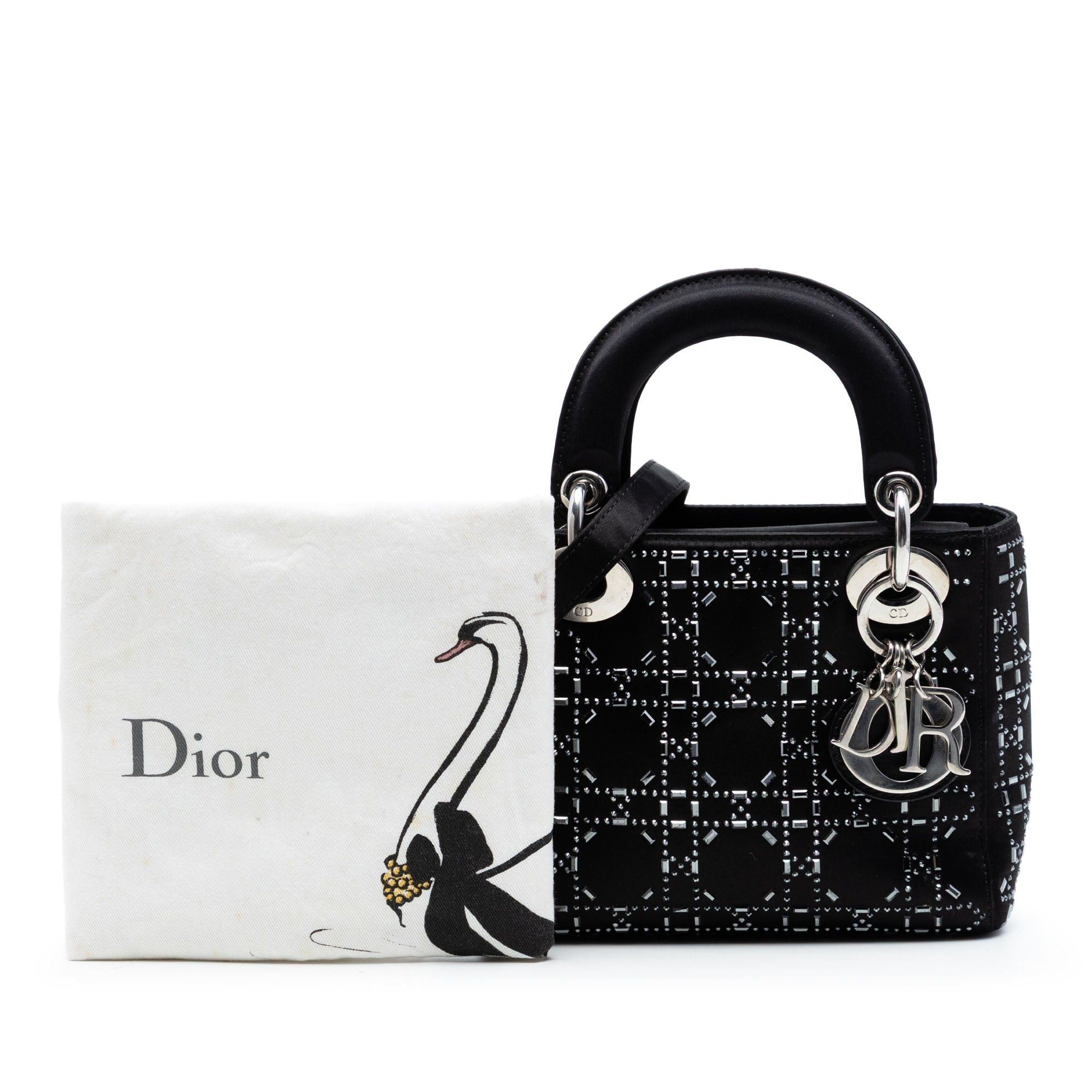 Dior Mini Satin Cannage Strass Crystal Embellished Lady Dior Size ONE SIZE - 7 Thumbnail