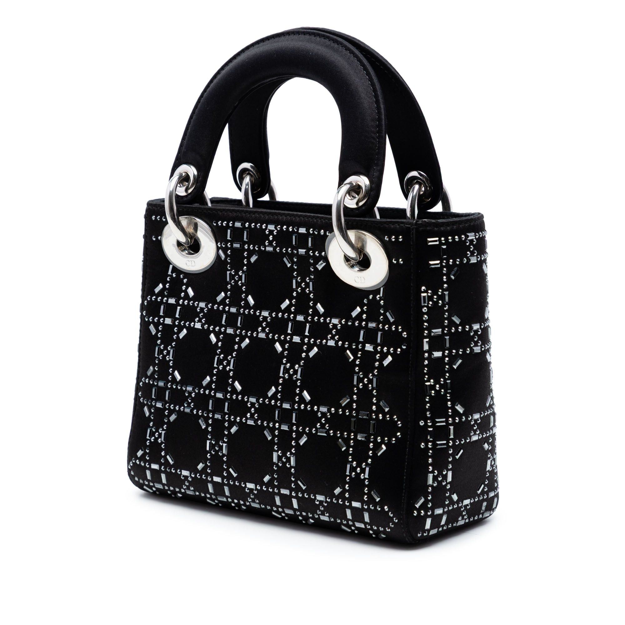 Dior Mini Satin Cannage Strass Crystal Embellished Lady Dior Size ONE SIZE - 2 Thumbnail