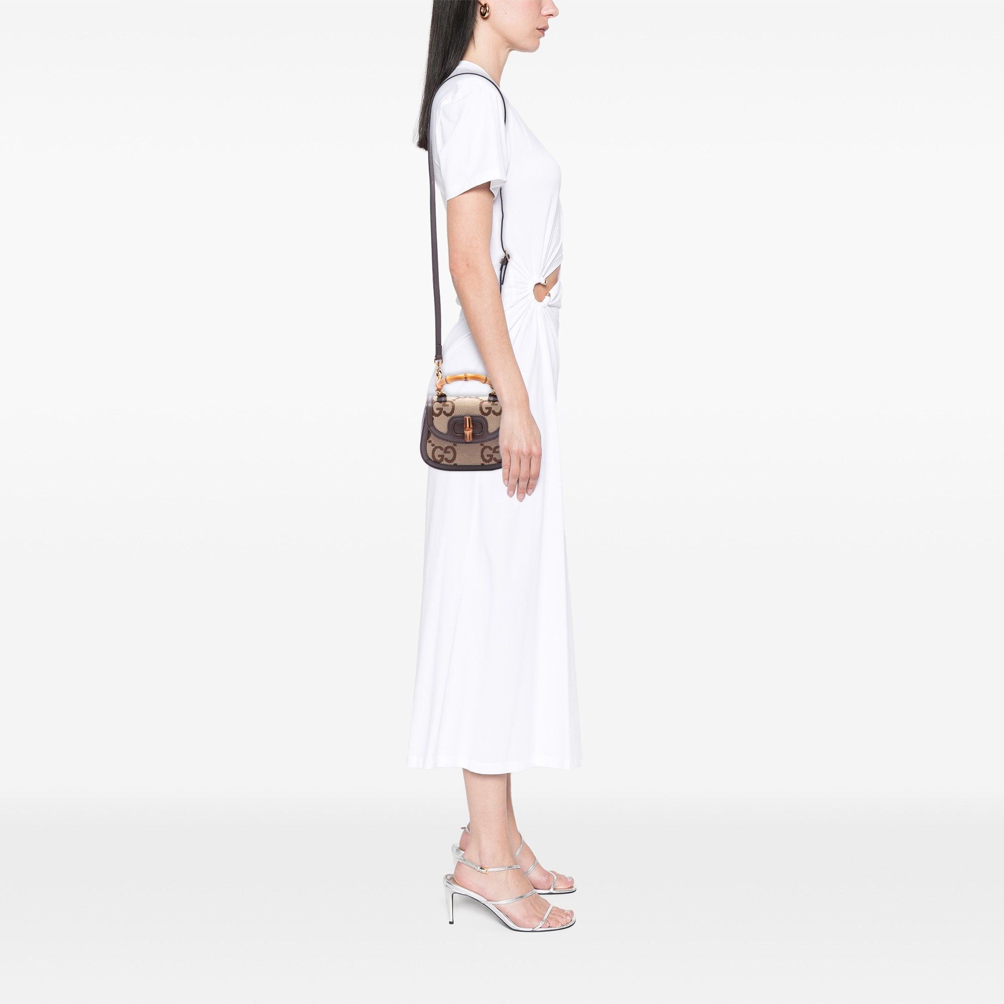 Gucci Mini Jumbo GG Canvas 1947 Bamboo Top Handle Bag Size ONE SIZE - 6 Thumbnail