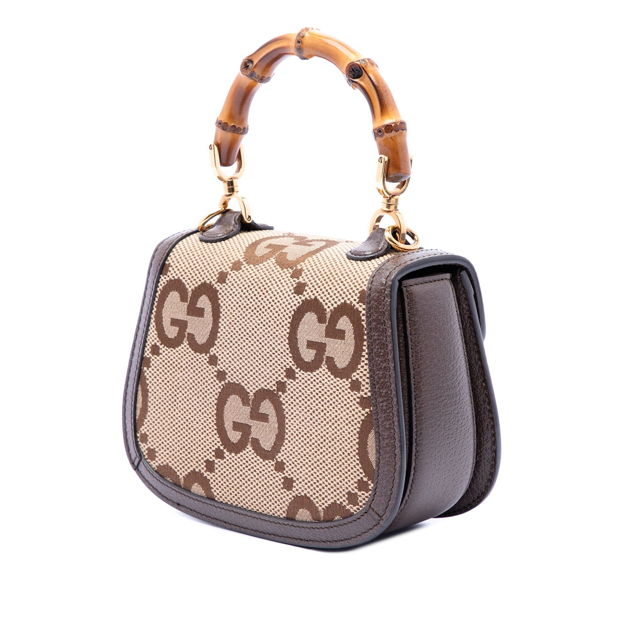 Gucci Mini Jumbo GG Canvas 1947 Bamboo Top Handle Bag Size ONE SIZE - 2 Thumbnail