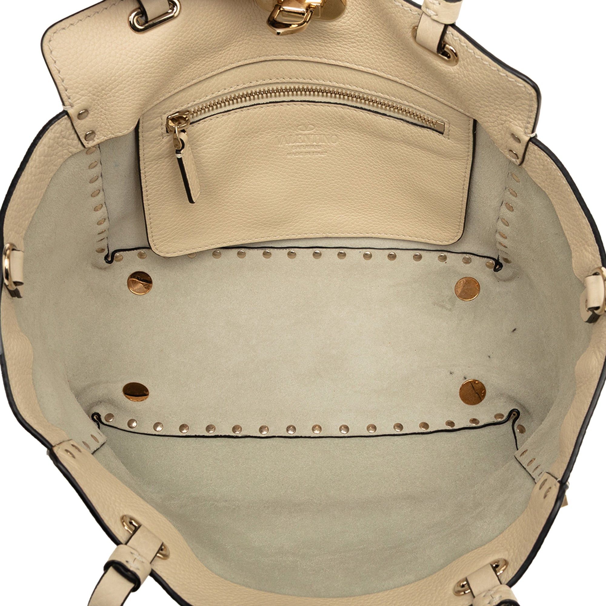 Valentino Small Grained Calfskin Rockstud Trapeze Satchel Size ONE SIZE - 4 Thumbnail