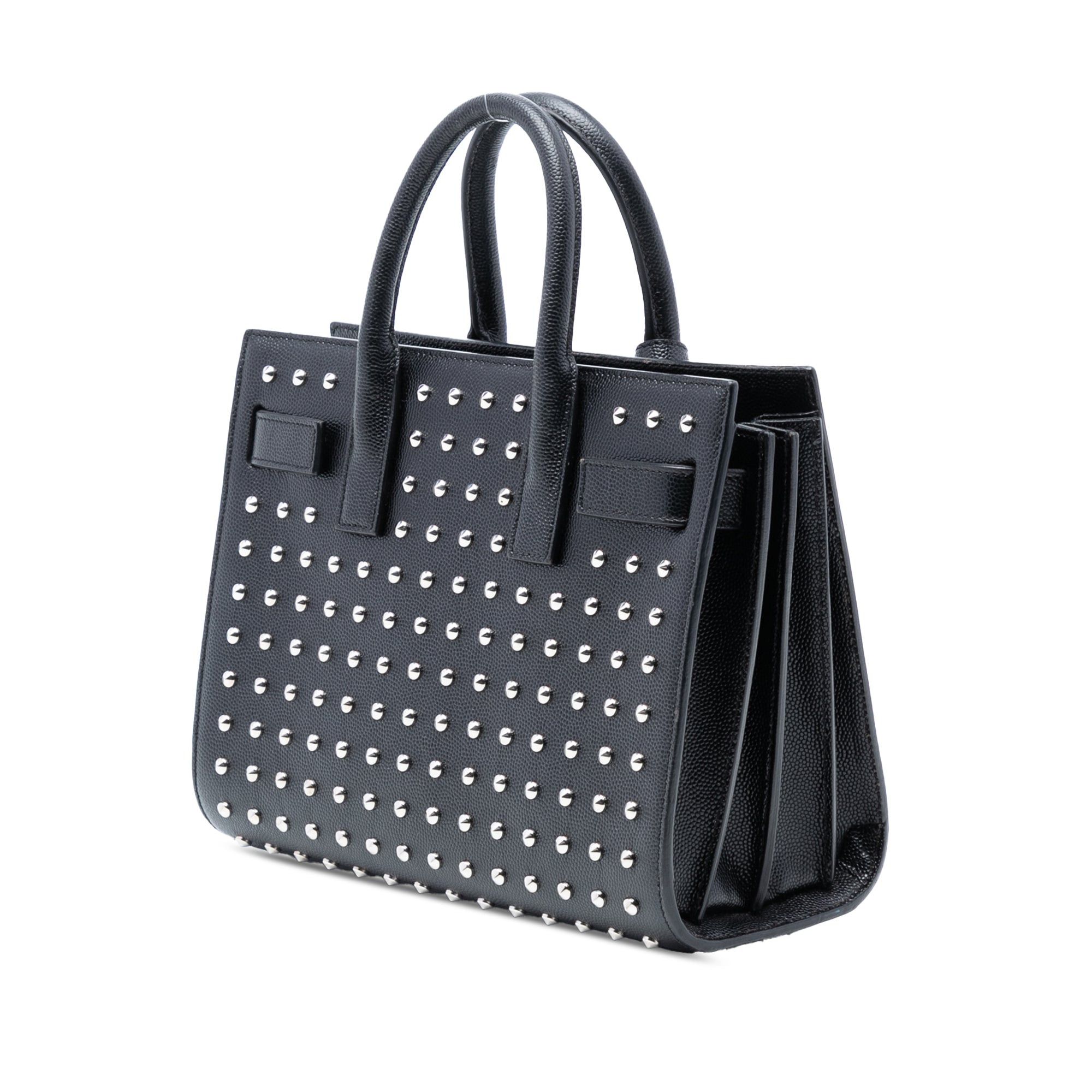 Saint Laurent Paris Nano Grain de Poudre Studded Sac de Jour Satchel Size ONE SIZE - 2 Thumbnail