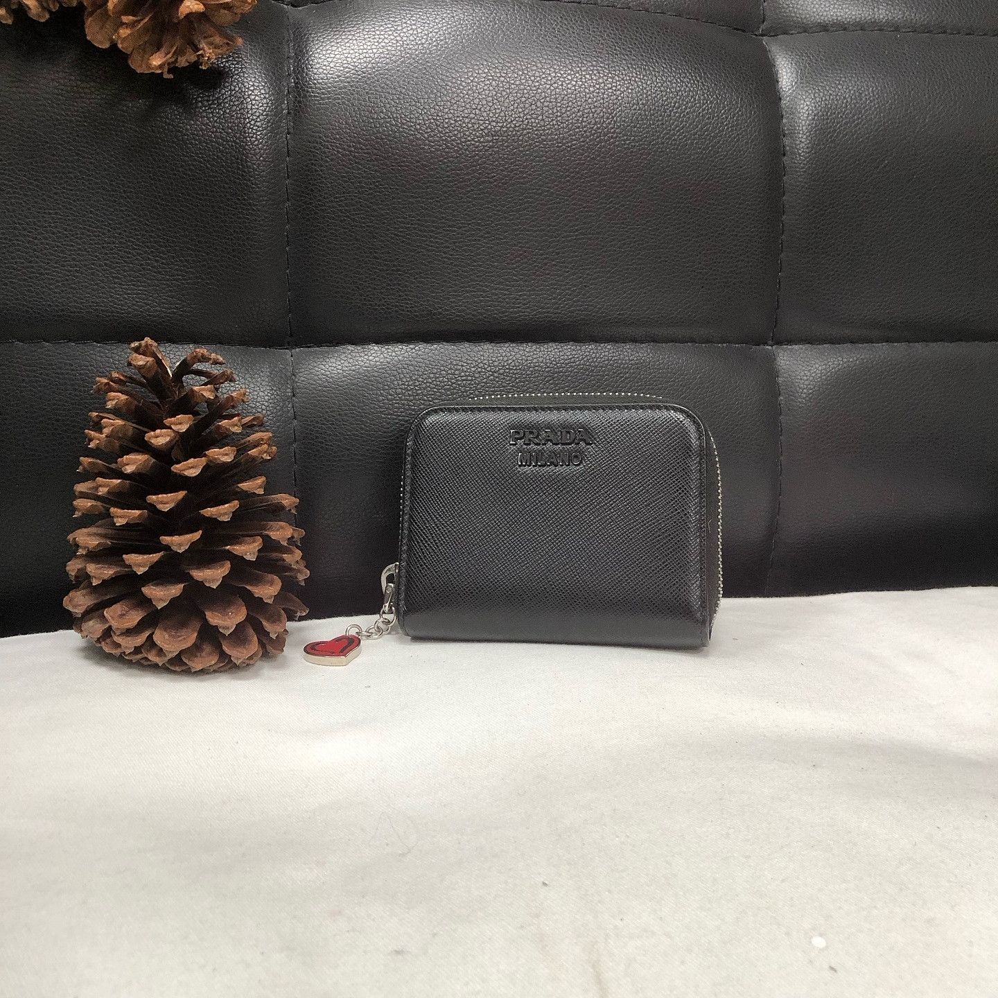 Prada Prada Saffiano Leather Zip Around Wallet Size ONE SIZE - 2 Thumbnail
