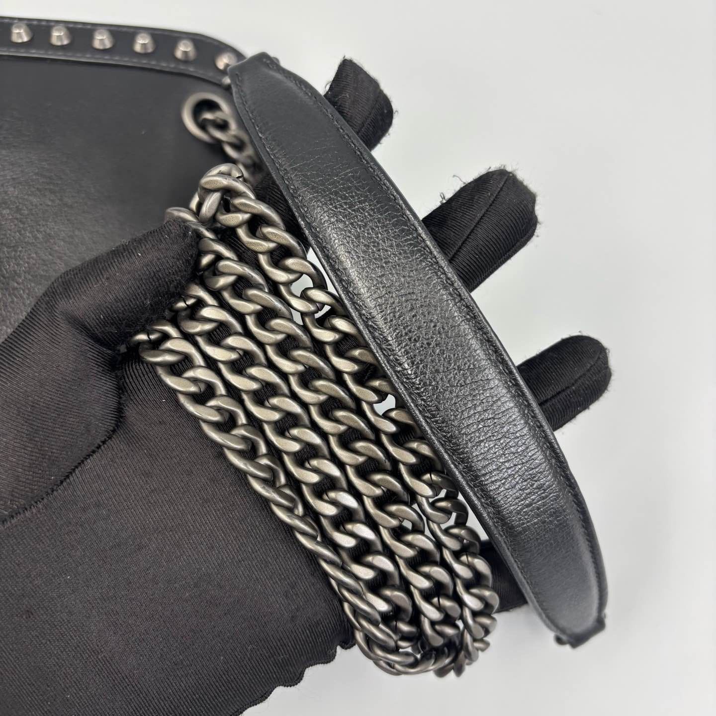 Prada Prada Studded Leather Shoulder Bag One Size Size ONE SIZE - 7 Thumbnail