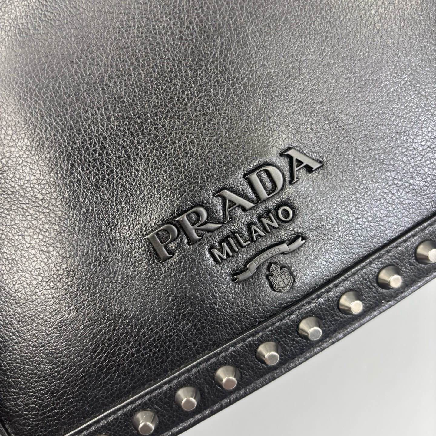 Prada Prada Studded Leather Shoulder Bag One Size Size ONE SIZE - 8 Thumbnail