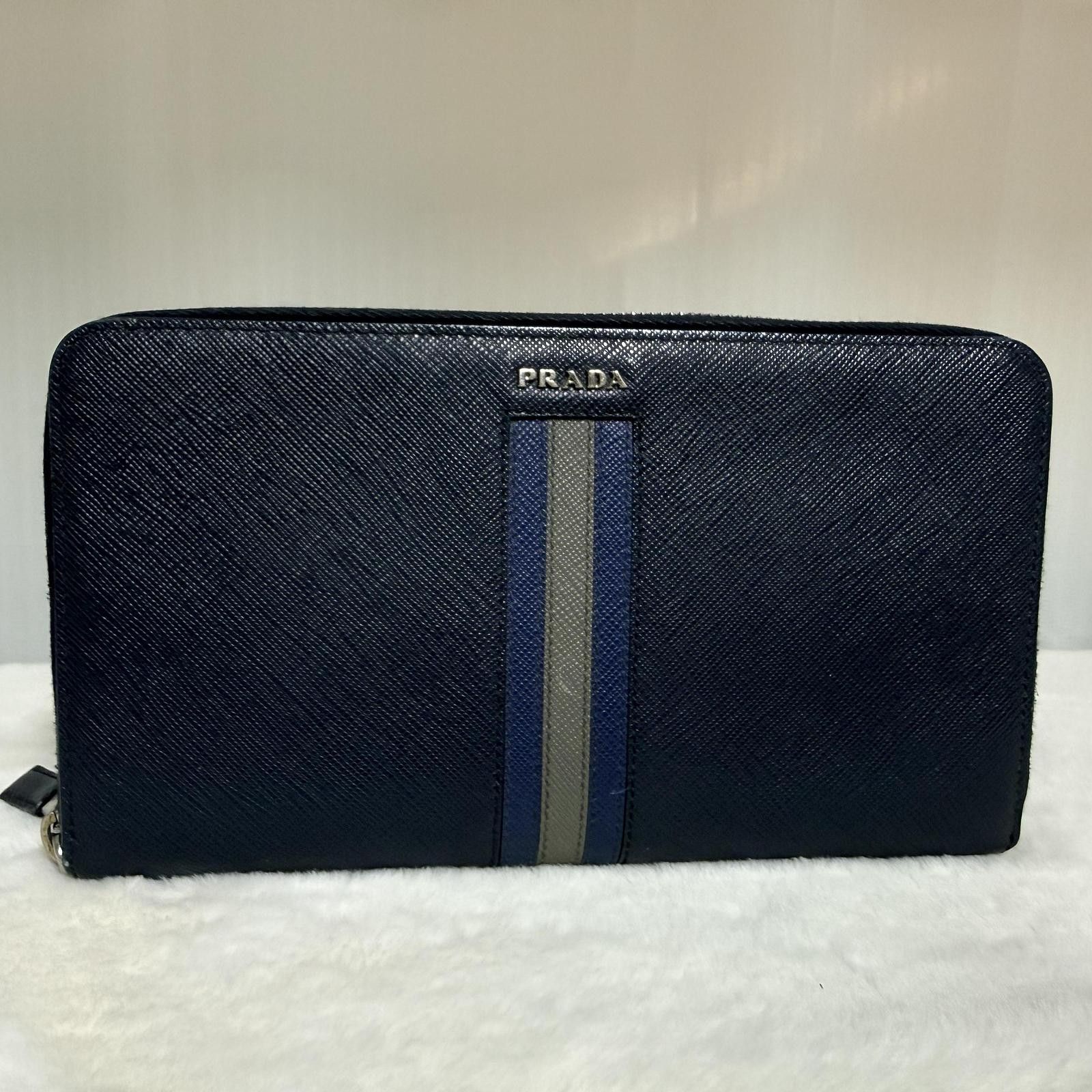 Prada Prada Saffiano Stripe Leather Clutch Size ONE SIZE - 2 Thumbnail