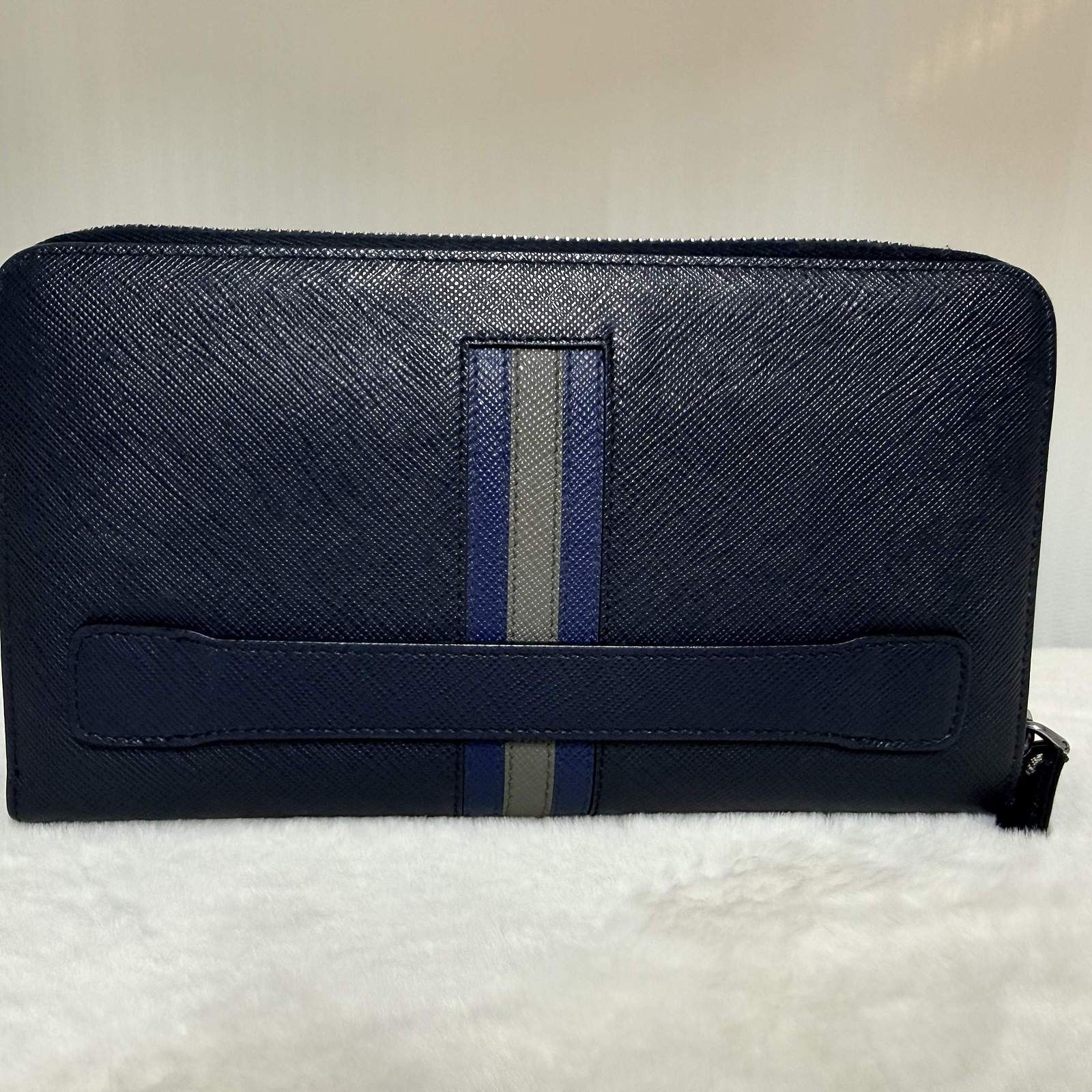 Prada Prada Saffiano Stripe Leather Clutch Size ONE SIZE - 3 Thumbnail