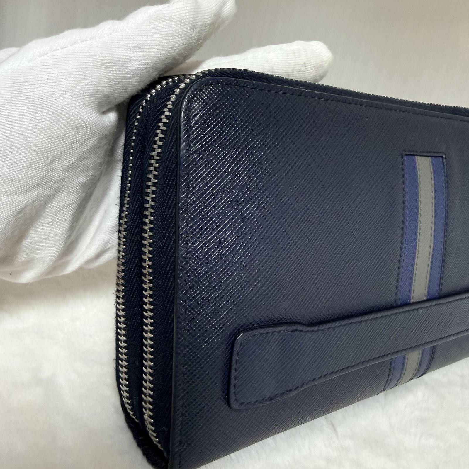 Prada Prada Saffiano Stripe Leather Clutch Size ONE SIZE - 12 Thumbnail