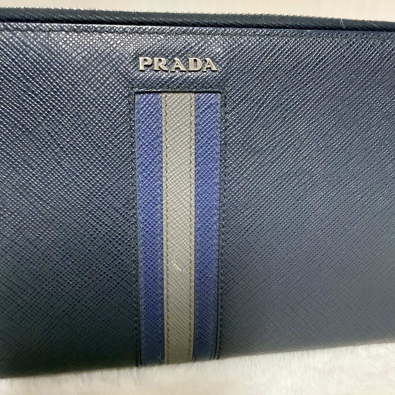 Prada Prada Saffiano Stripe Leather Clutch Size ONE SIZE - 10 Thumbnail
