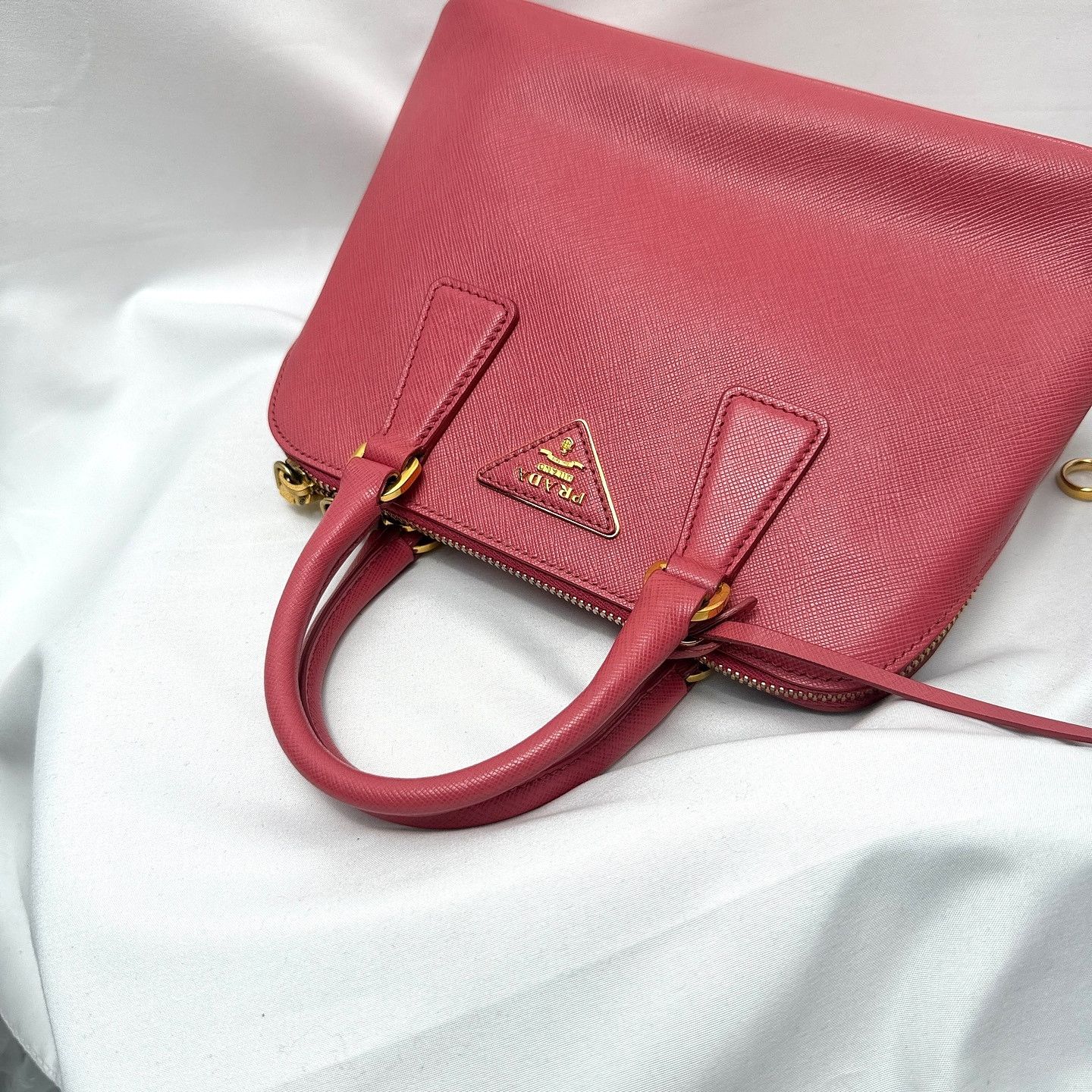 Prada Prada Pink Saffiano Handle Bag Size ONE SIZE - 8 Thumbnail