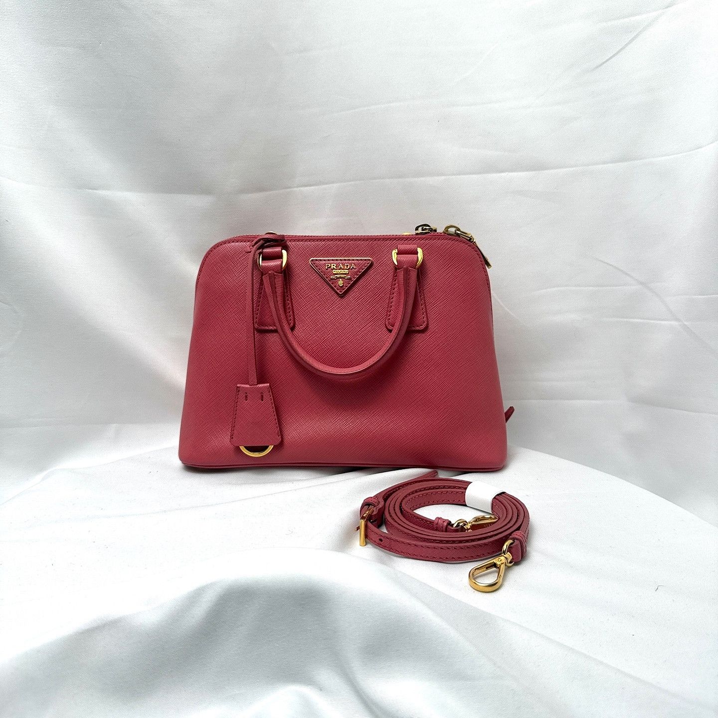 Prada Prada Pink Saffiano Handle Bag Size ONE SIZE - 2 Thumbnail