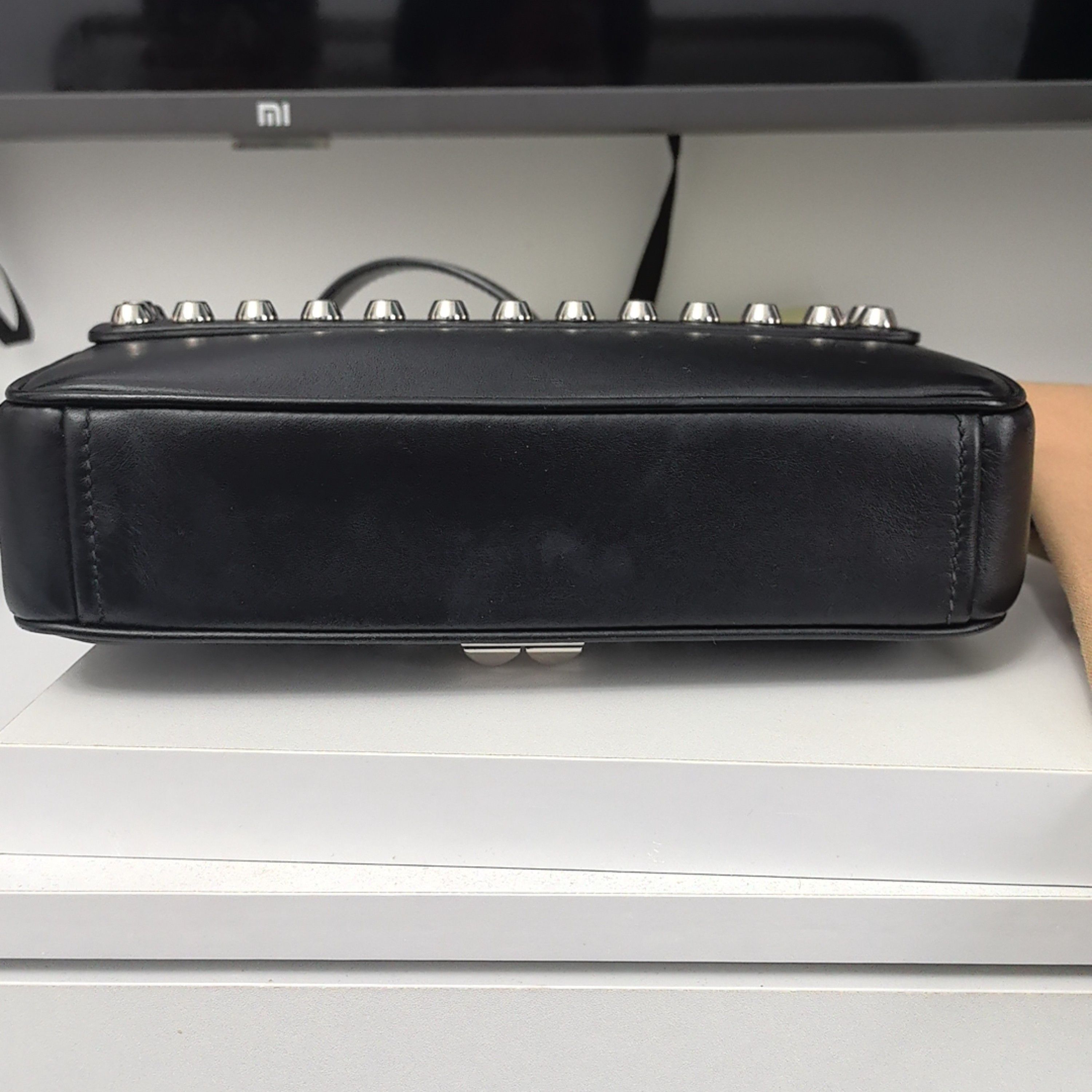 Prada Prada Studded Leather Shoulder Bag One Size Size ONE SIZE - 4 Thumbnail
