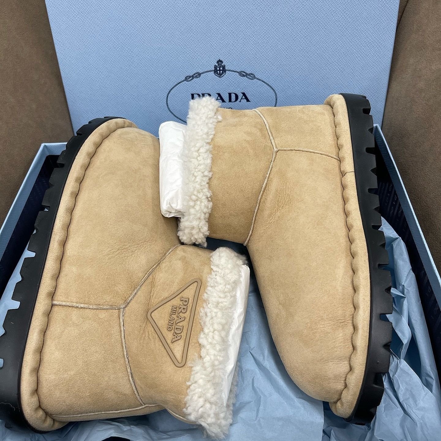 Prada Prada Shearling Ankle Boots Size 36.5 Size US 6.5 / IT 36.5 - 7 Thumbnail