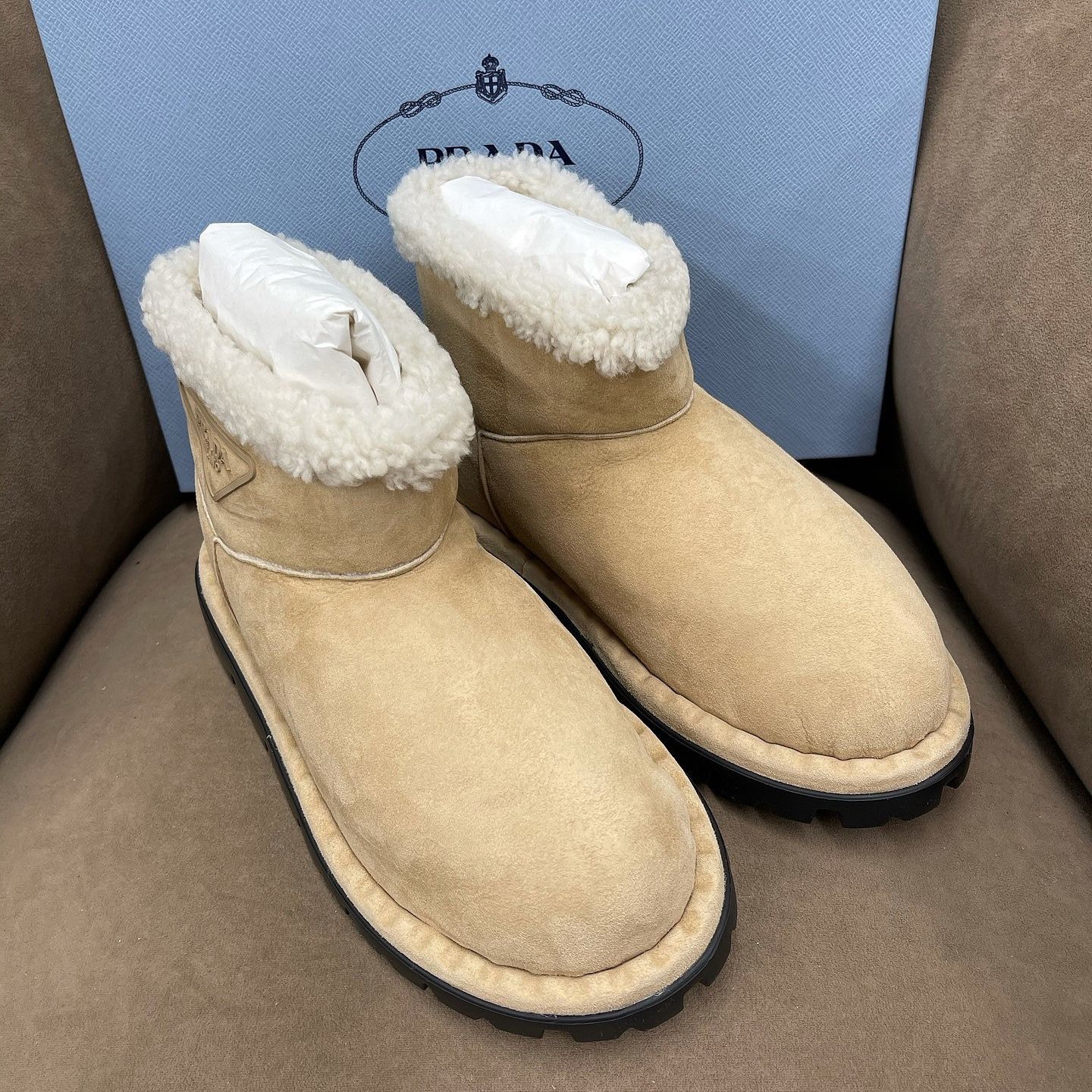Prada Prada Shearling Ankle Boots Size 36.5 Size US 6.5 / IT 36.5 - 6 Thumbnail