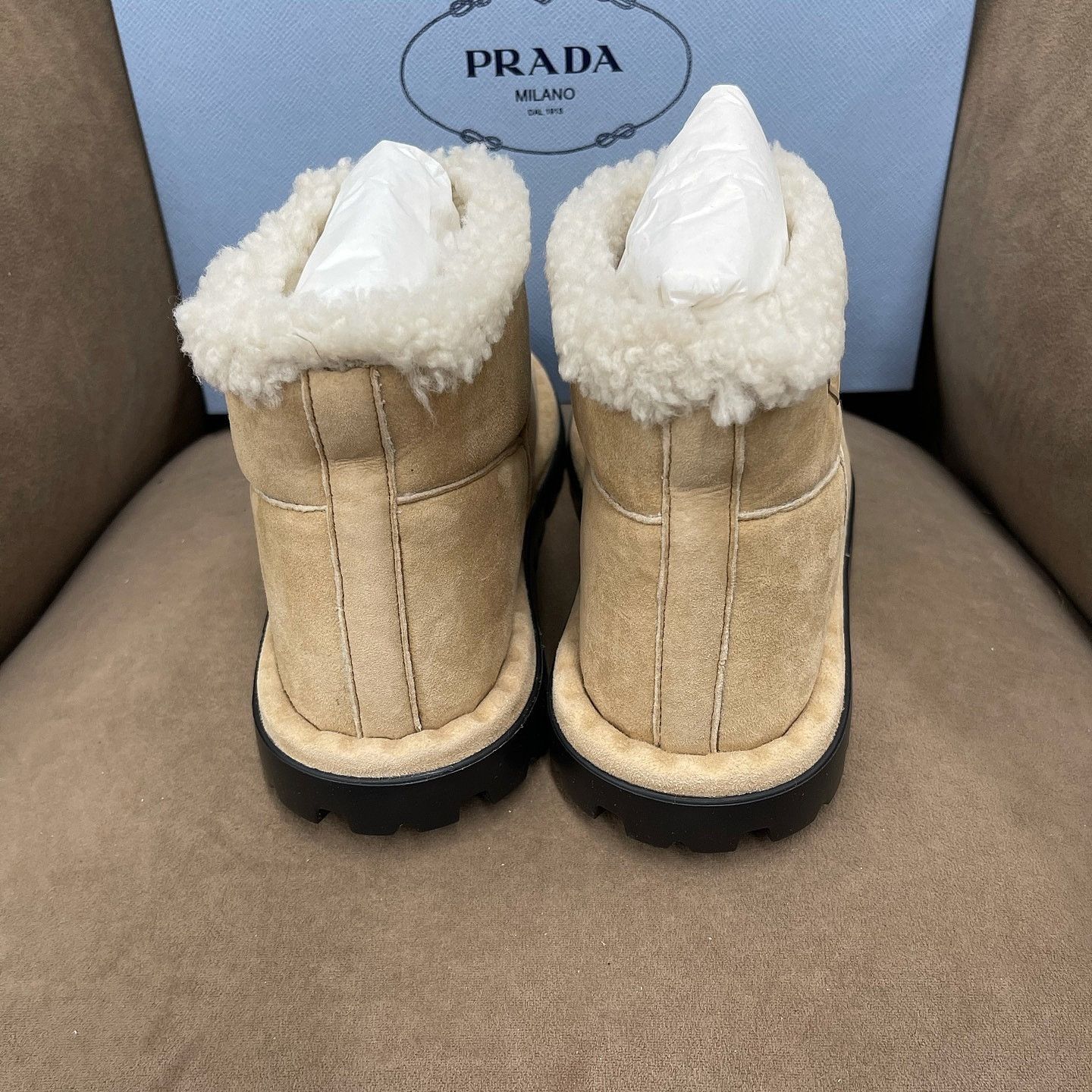 Prada Prada Shearling Ankle Boots Size 36.5 Size US 6.5 / IT 36.5 - 3 Thumbnail