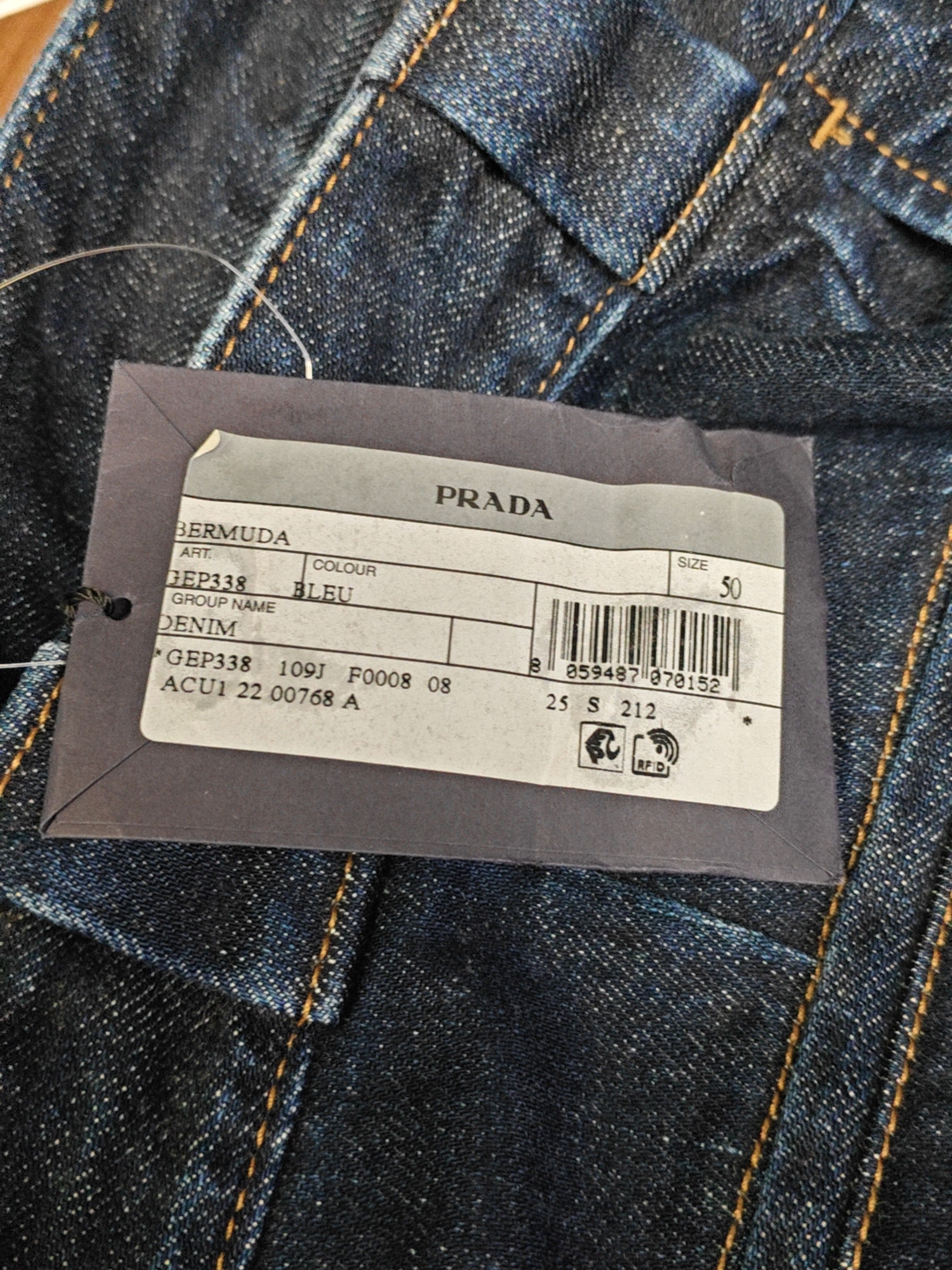 Prada Prada Metal Triangle Logo Denim Shorts Size 34 Size US 34 / EU 50 - 5 Thumbnail