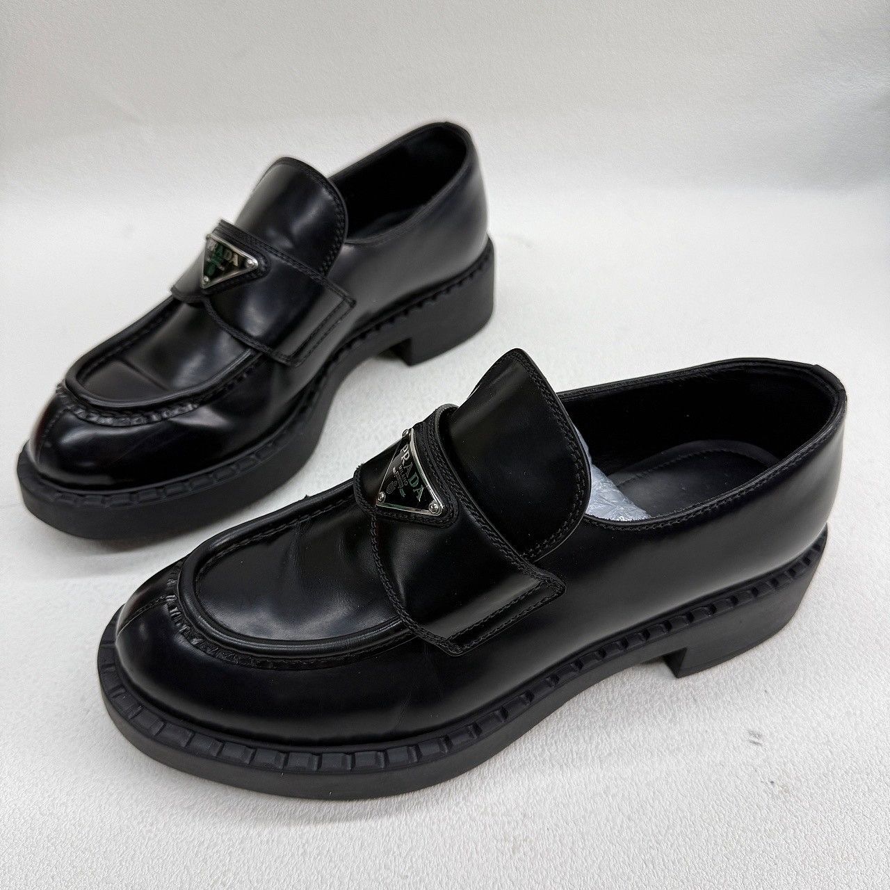 Prada Prada Chocolate Leather Platform Loafers Size 37 Size US 7 / IT 37 - 7 Thumbnail
