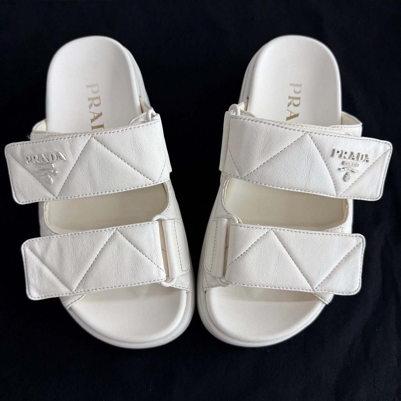 Prada Prada Quilted Leather Platform Sandals Size 35 Size US 5 / IT 35 - 10 Thumbnail
