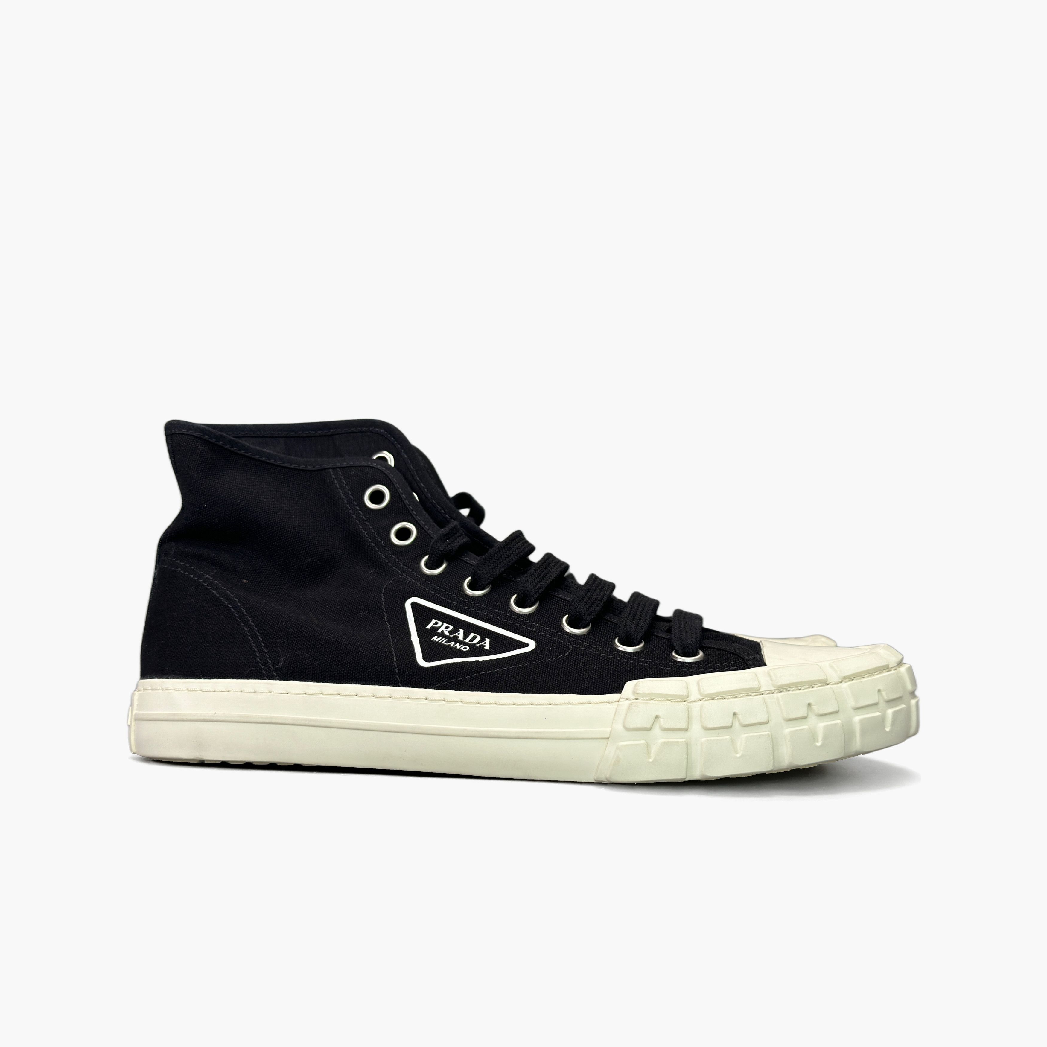 Prada Prada Canvas Wheel Vulc High Top Sneakers Size 10 Size US 10 / EU 43 - 4 Thumbnail