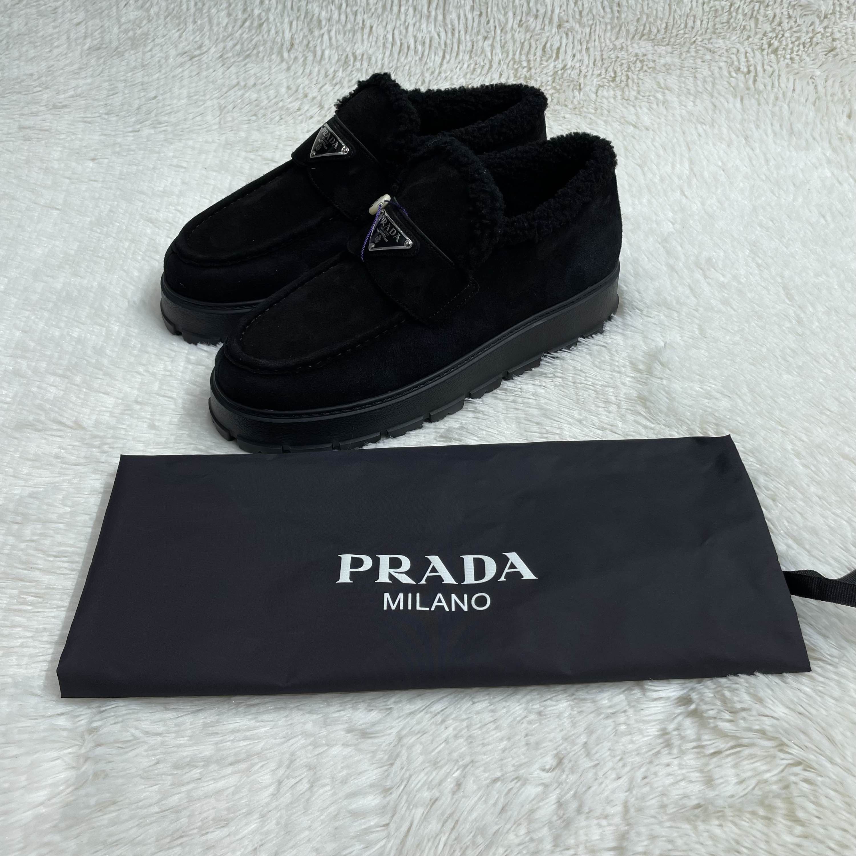 Prada Prada Shearling Lined Suede Slip Ons Size 39 Size US 9 / IT 39 - 12 Thumbnail