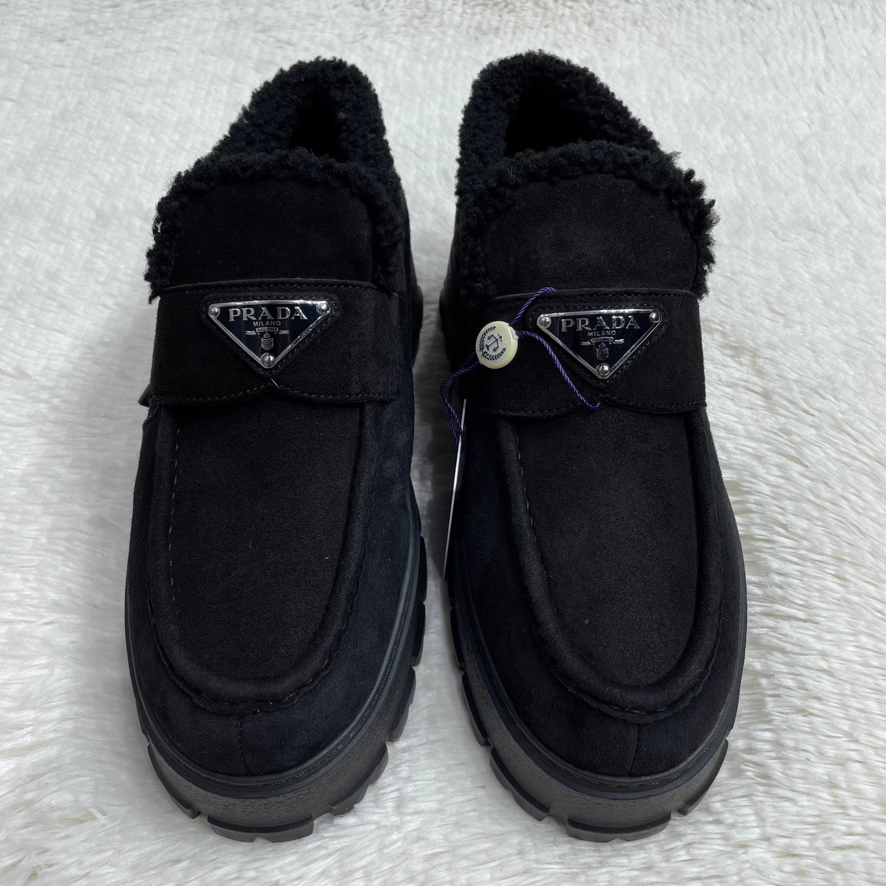 Prada Prada Shearling Lined Suede Slip Ons Size 39 Size US 9 / IT 39 - 2 Thumbnail