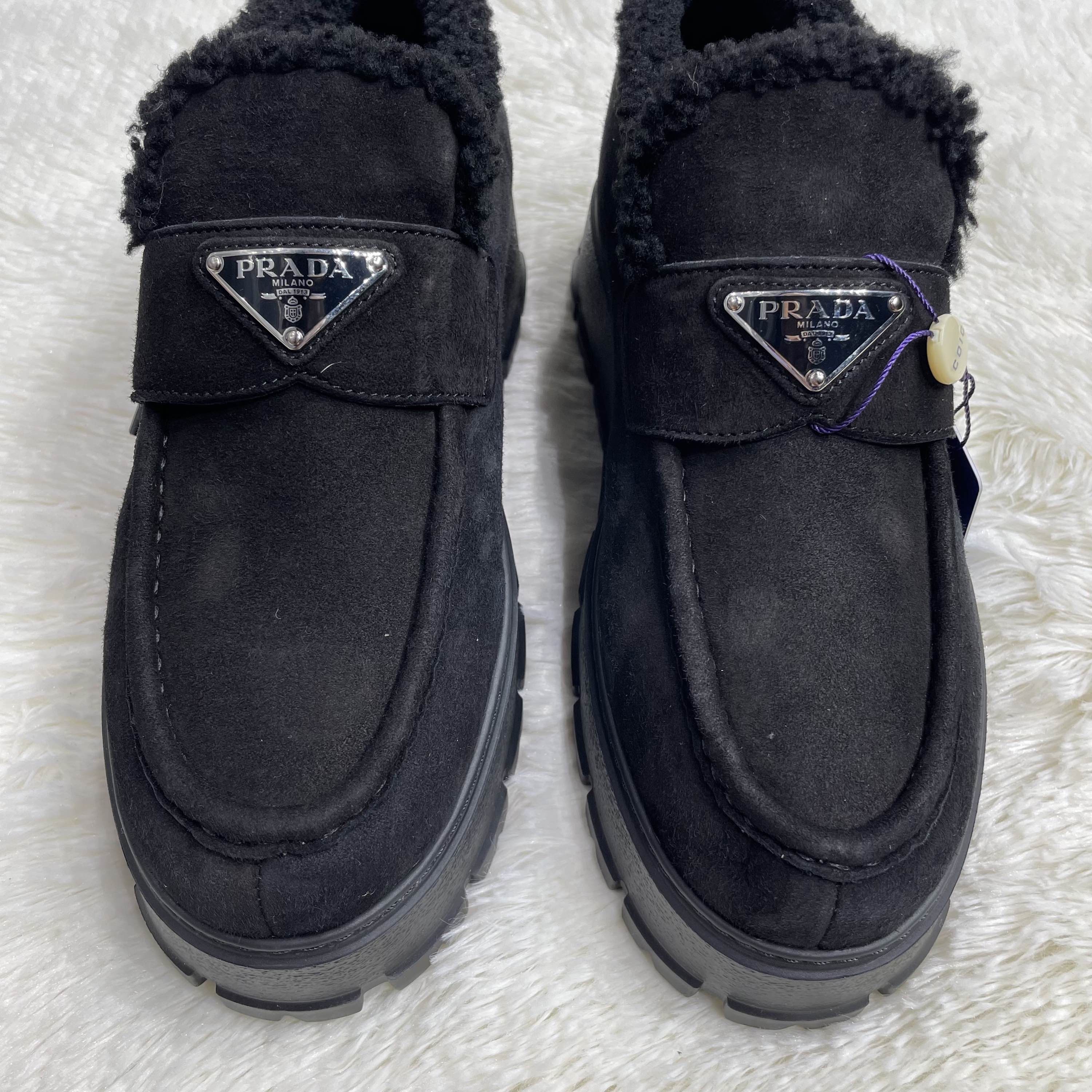 Prada Prada Shearling Lined Suede Slip Ons Size 39 Size US 9 / IT 39 - 9 Thumbnail
