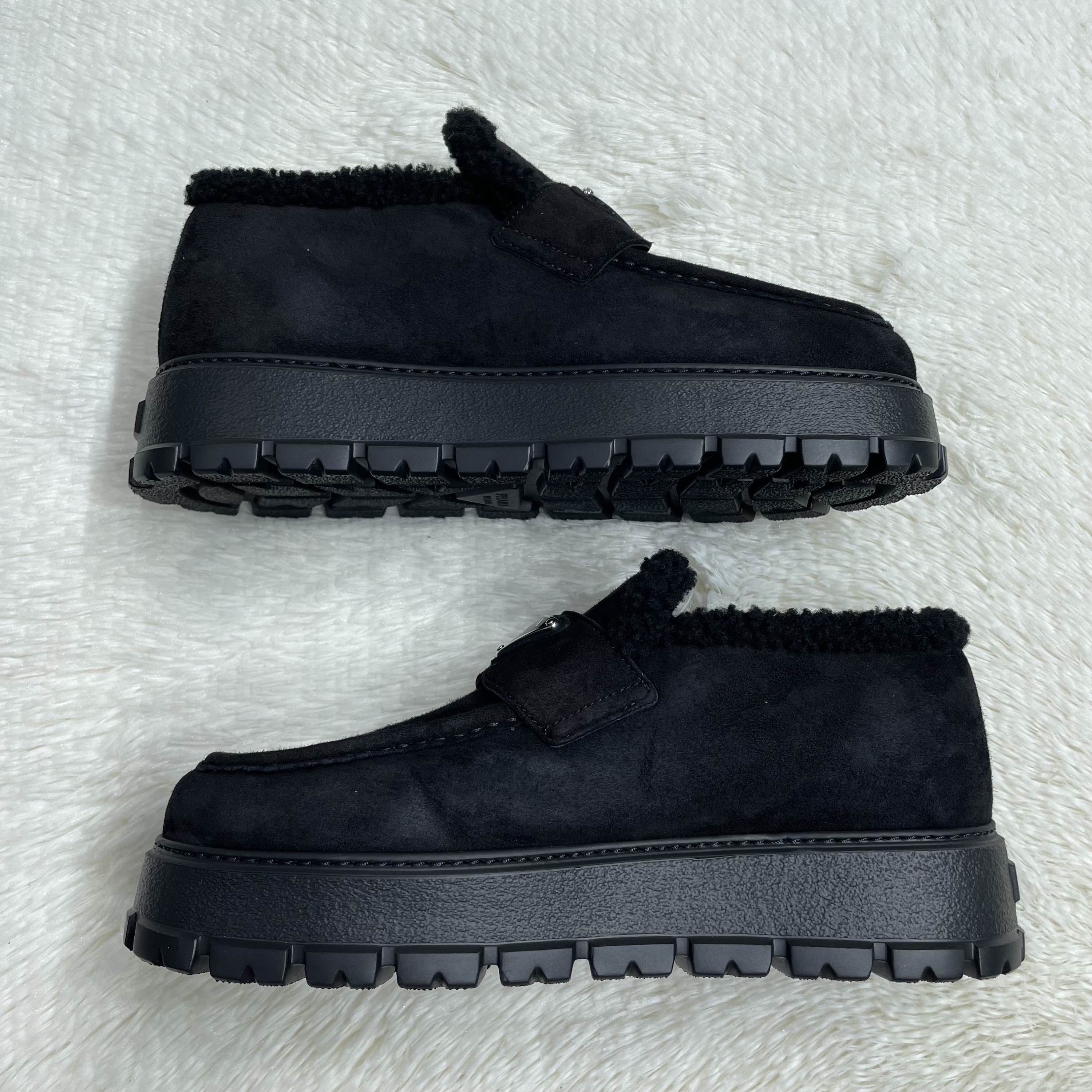 Prada Prada Shearling Lined Suede Slip Ons Size 39 Size US 9 / IT 39 - 7 Thumbnail