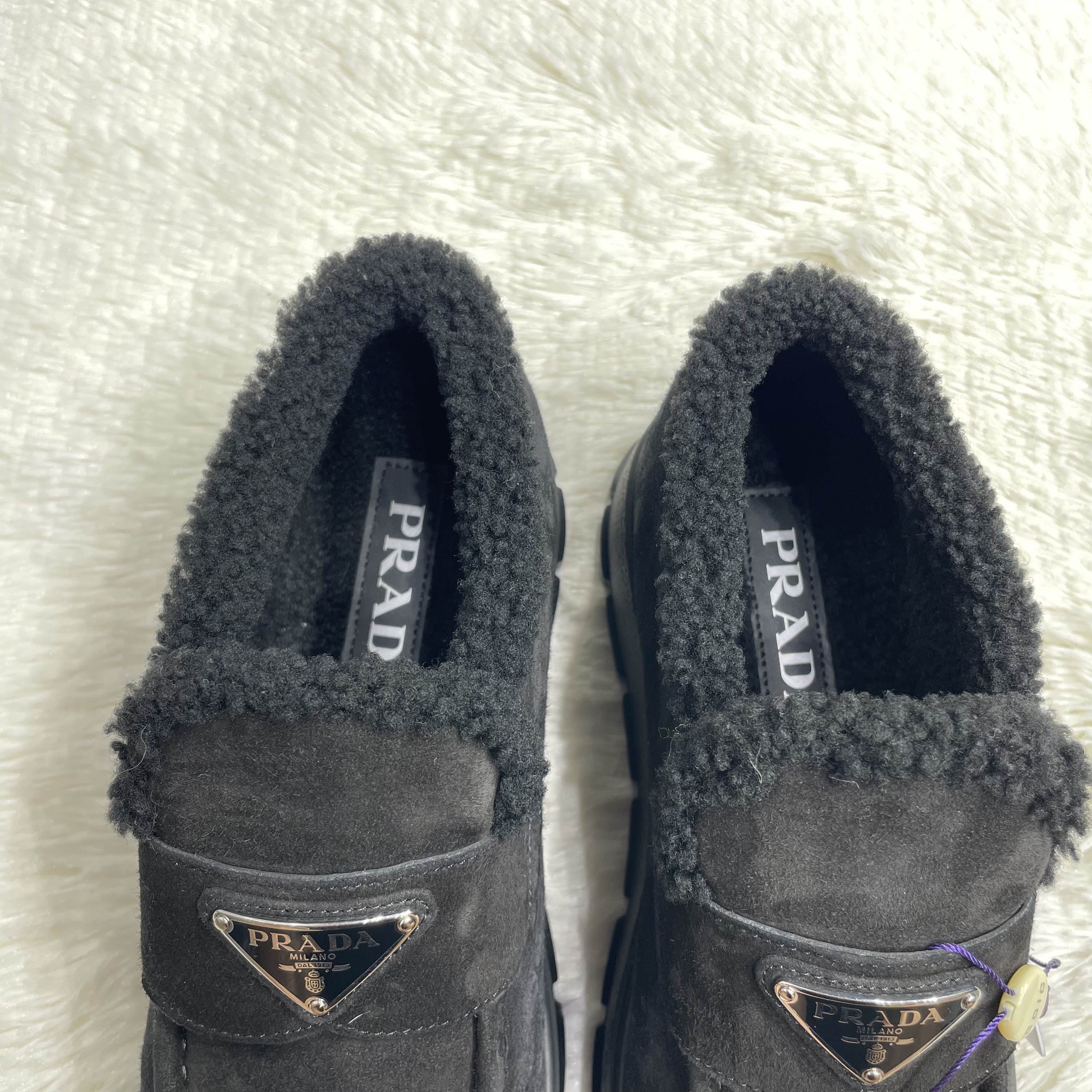 Prada Prada Shearling Lined Suede Slip Ons Size 39 Size US 9 / IT 39 - 8 Thumbnail