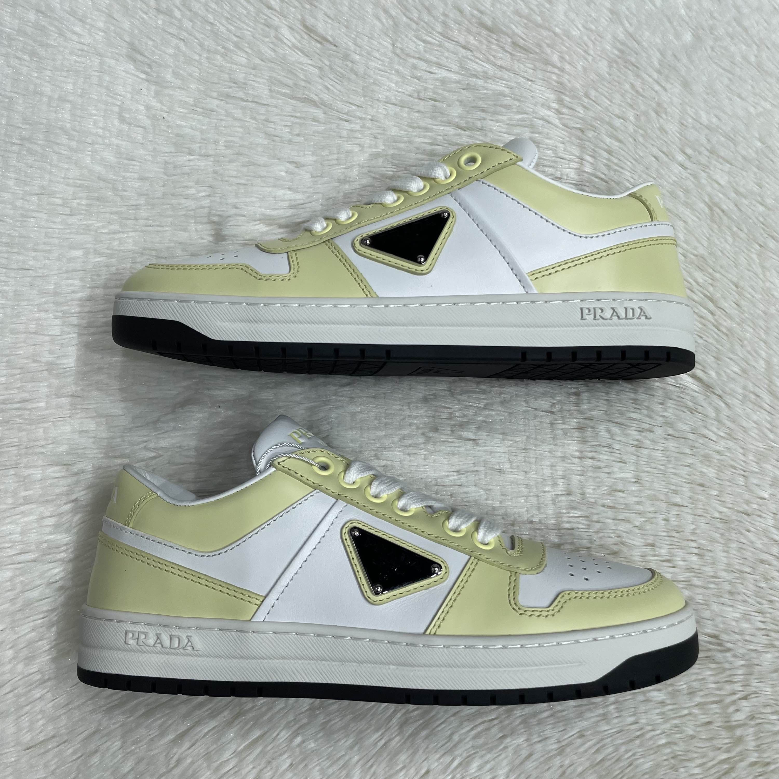 Prada Prada Downtown Leather Sneakers Yellow Size 36.5 Size US 6.5 / IT 36.5 - 6 Thumbnail