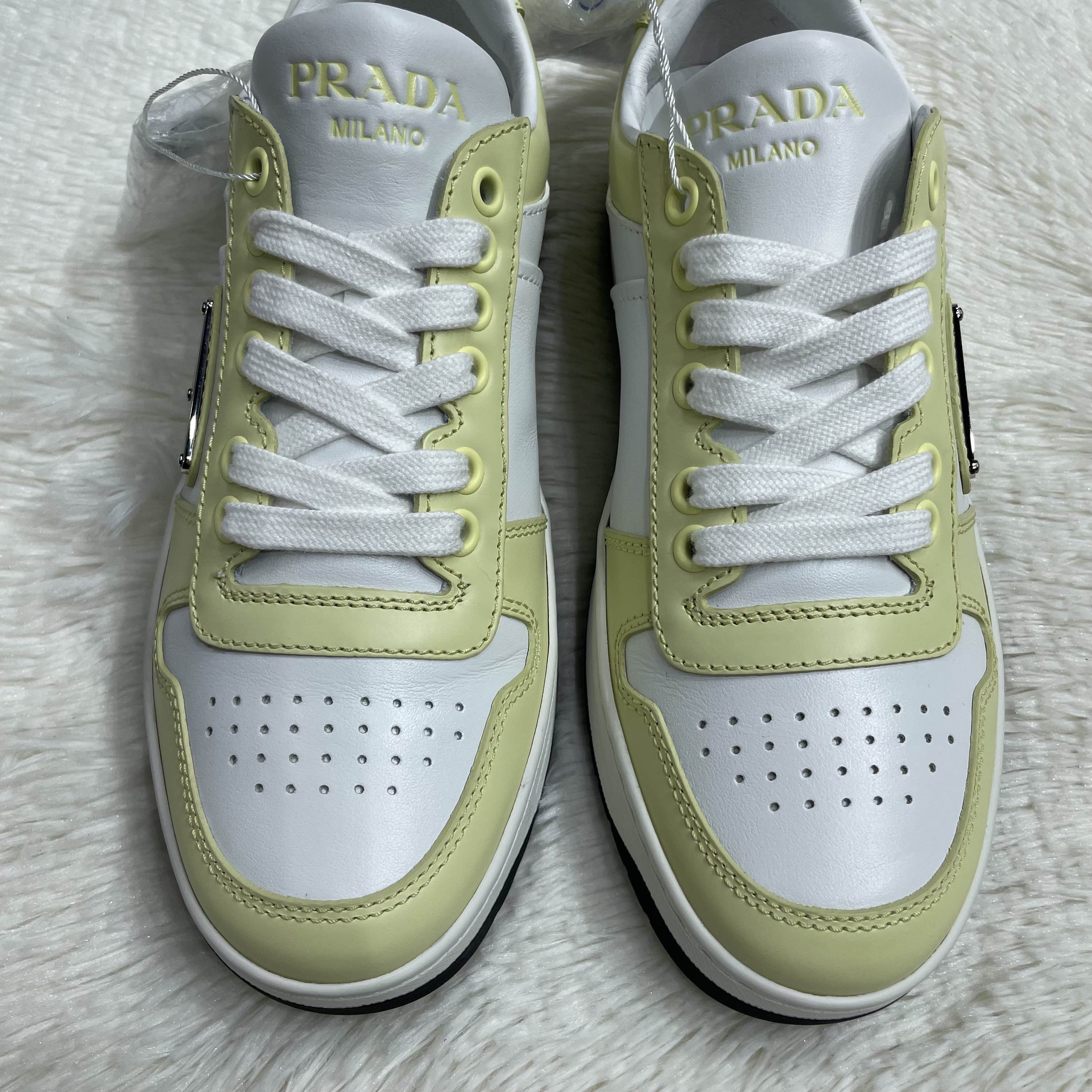 Prada Prada Downtown Leather Sneakers Yellow Size 36.5 Size US 6.5 / IT 36.5 - 9 Thumbnail