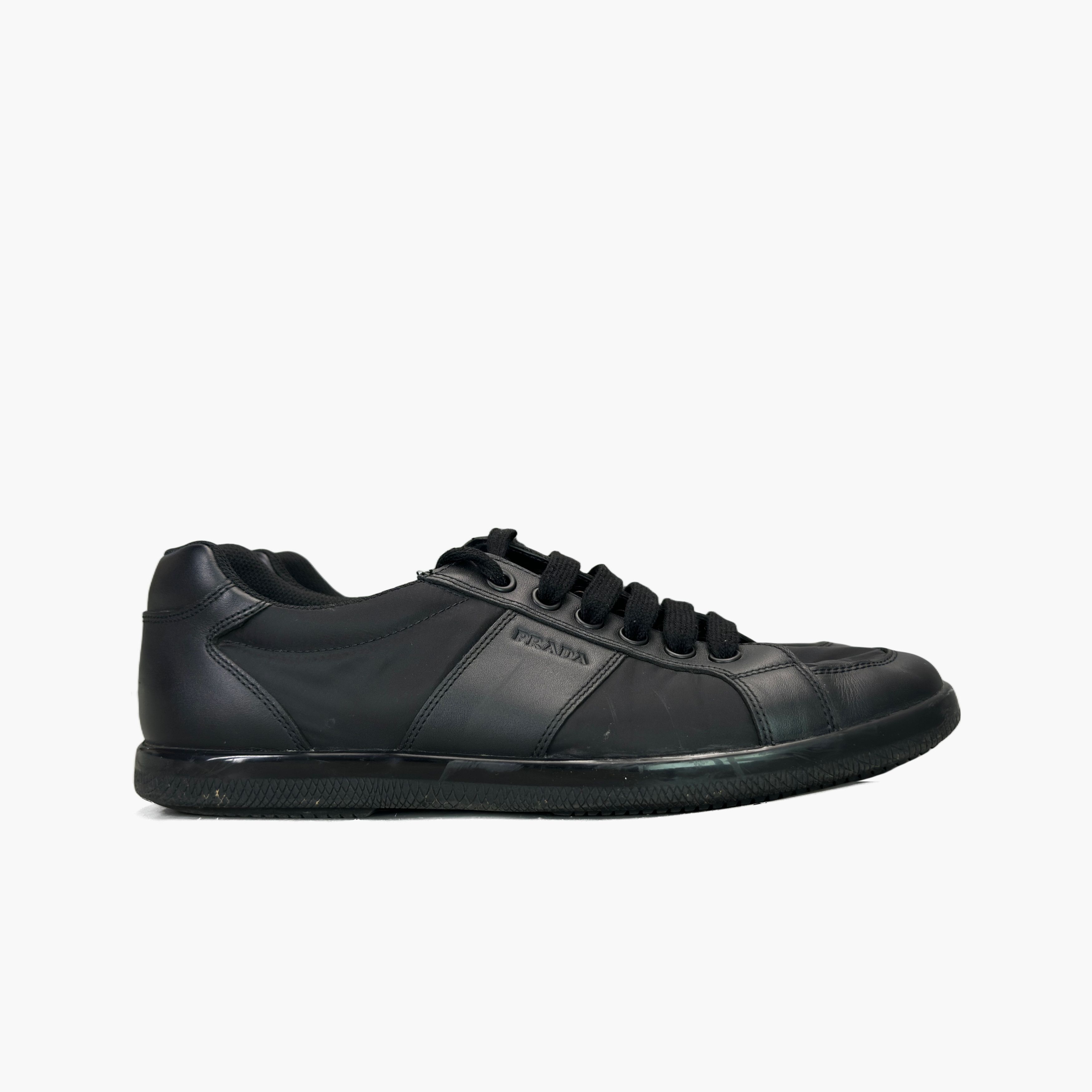 Prada Prada Leather Nylon Low-Top Sneakers Black 42.5 Size US 9.5 / EU 42-43 - 4 Thumbnail