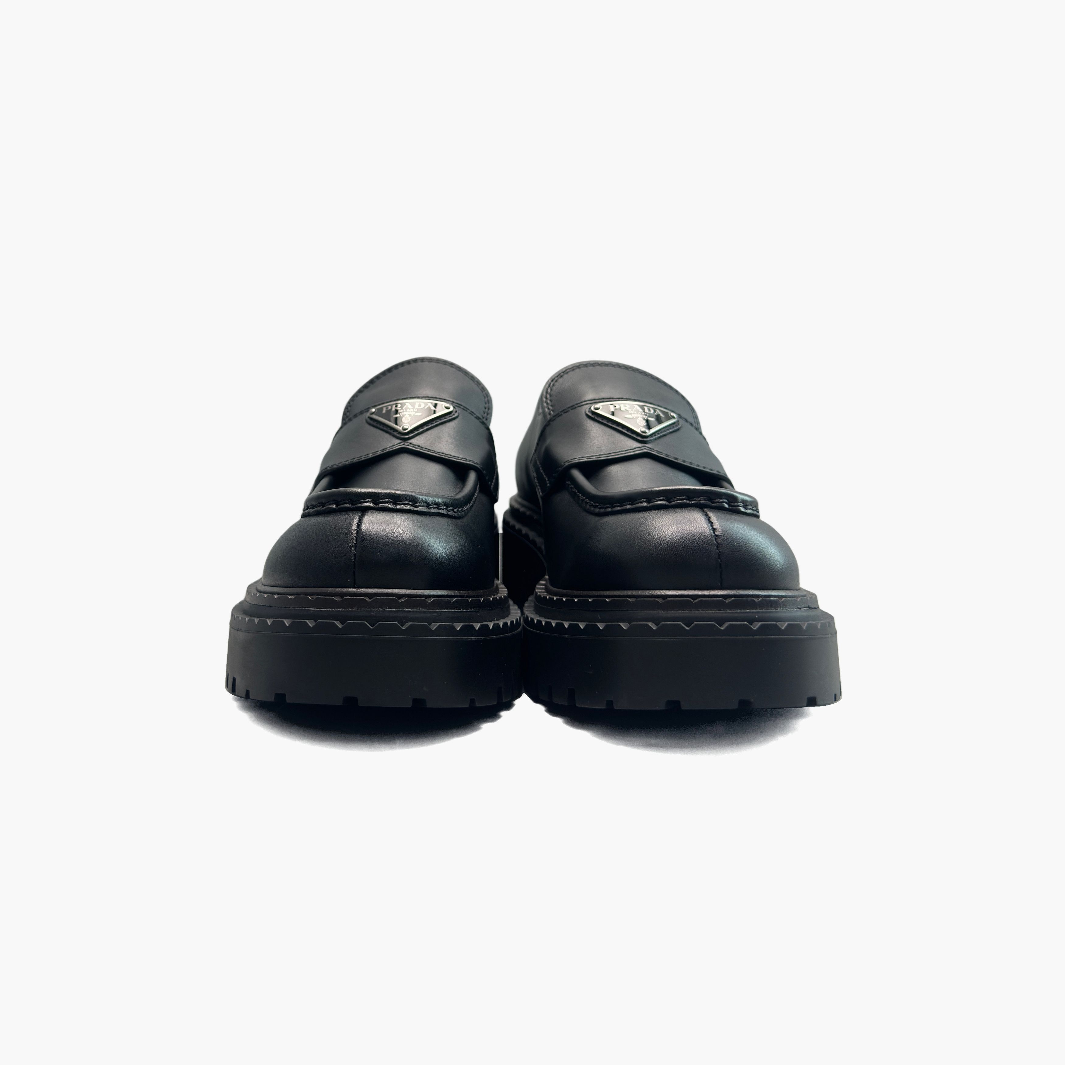 Prada Prada Logo Leather Loafers Size US 7 / EU 40 Size US 7 / EU 40 - 5 Thumbnail