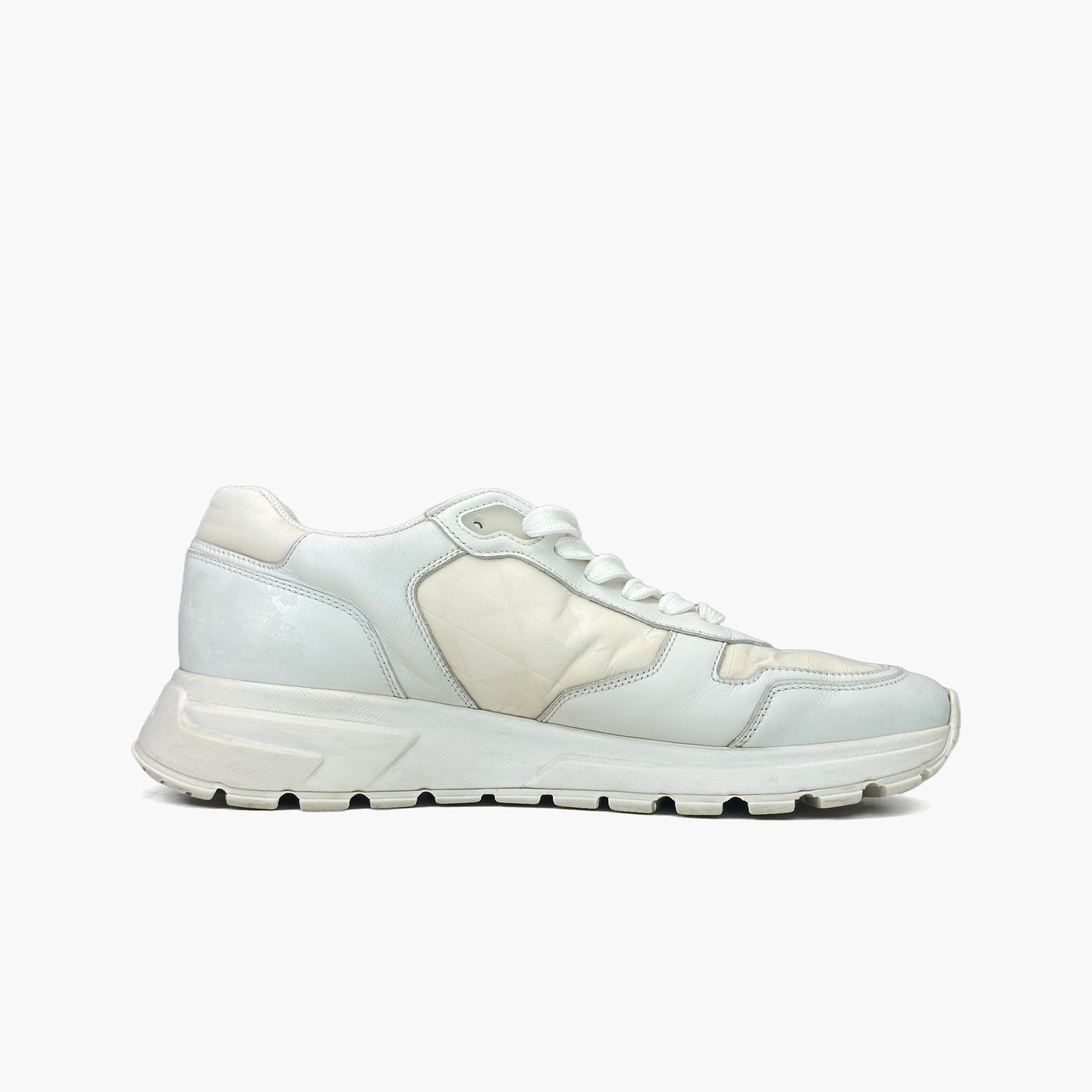 Prada Prada Re-Nylon Leather Low-Top Sneakers White Size 42 Size US 9 / EU 42 - 2 Thumbnail