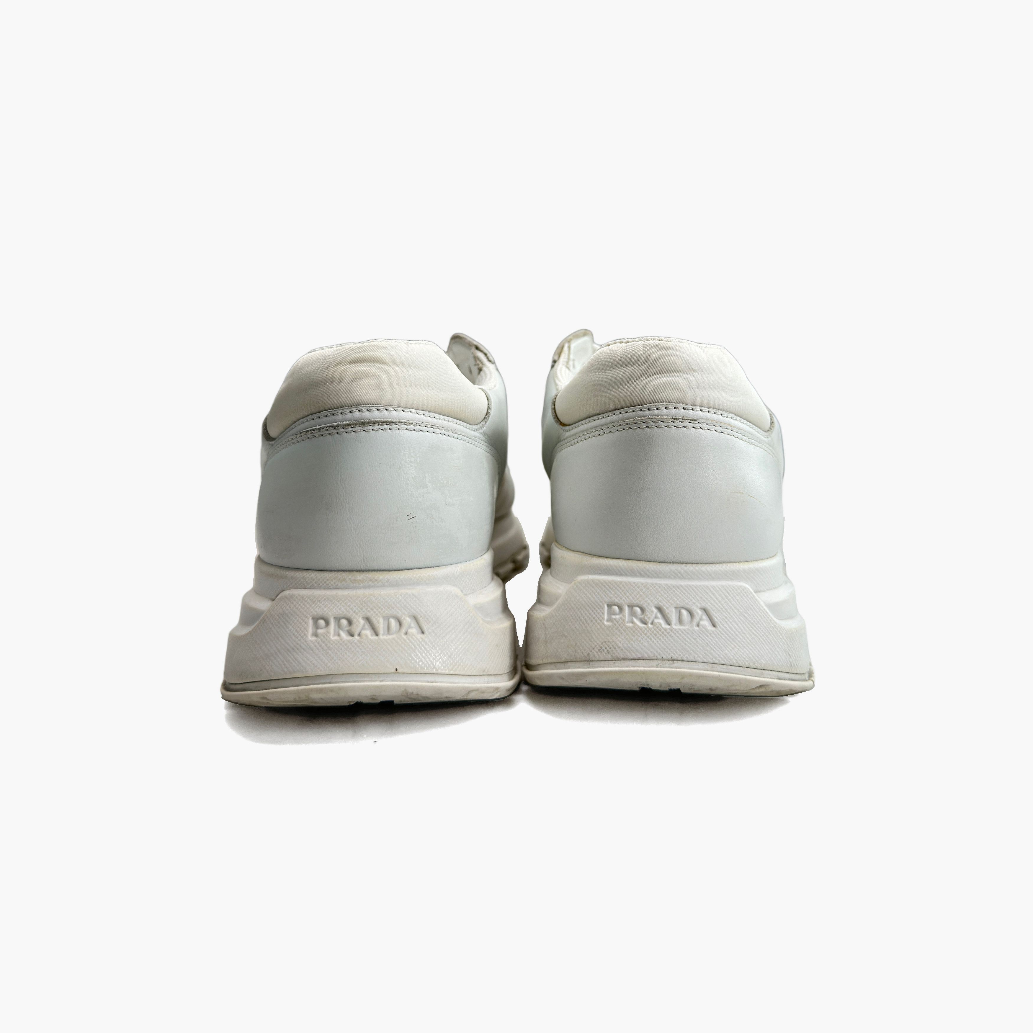 Prada Prada Re-Nylon Leather Low-Top Sneakers White Size 42 Size US 9 / EU 42 - 6 Thumbnail