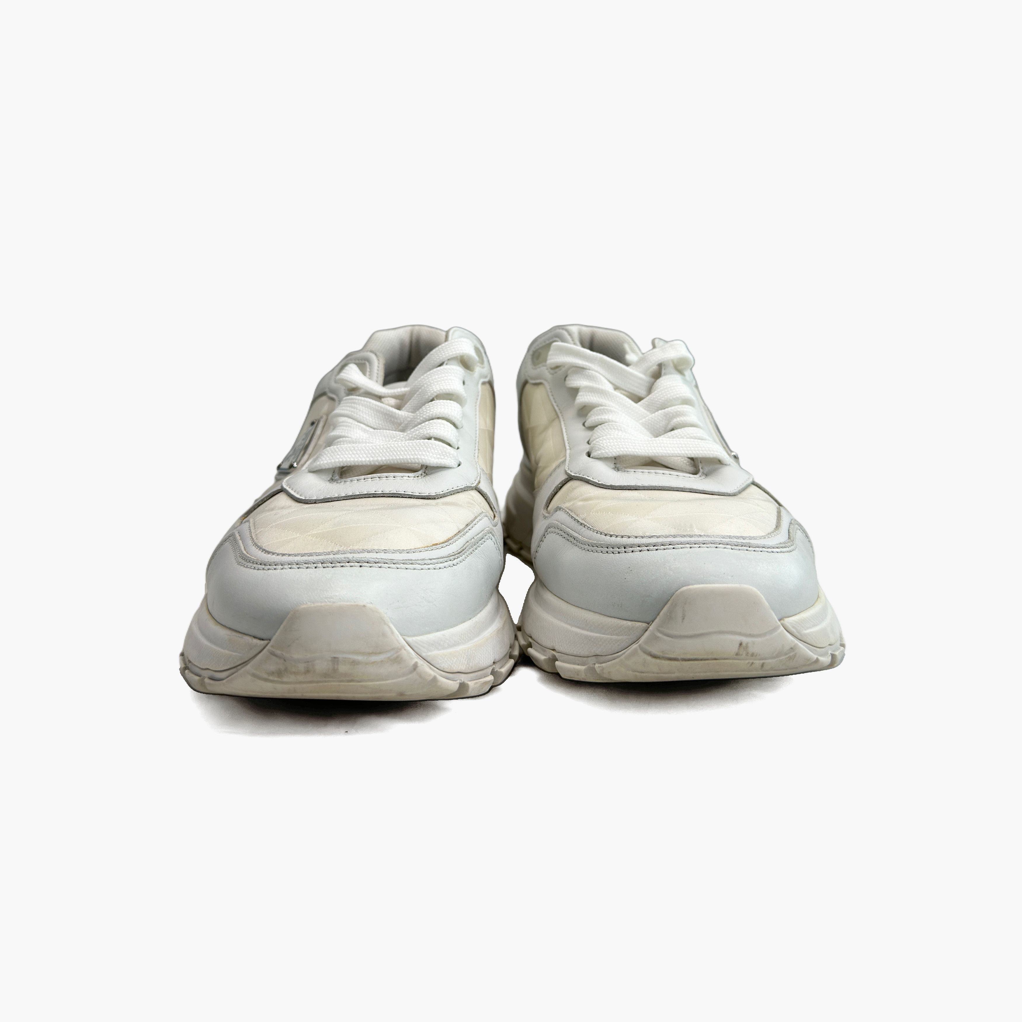 Prada Prada Re-Nylon Leather Low-Top Sneakers White Size 42 Size US 9 / EU 42 - 5 Thumbnail