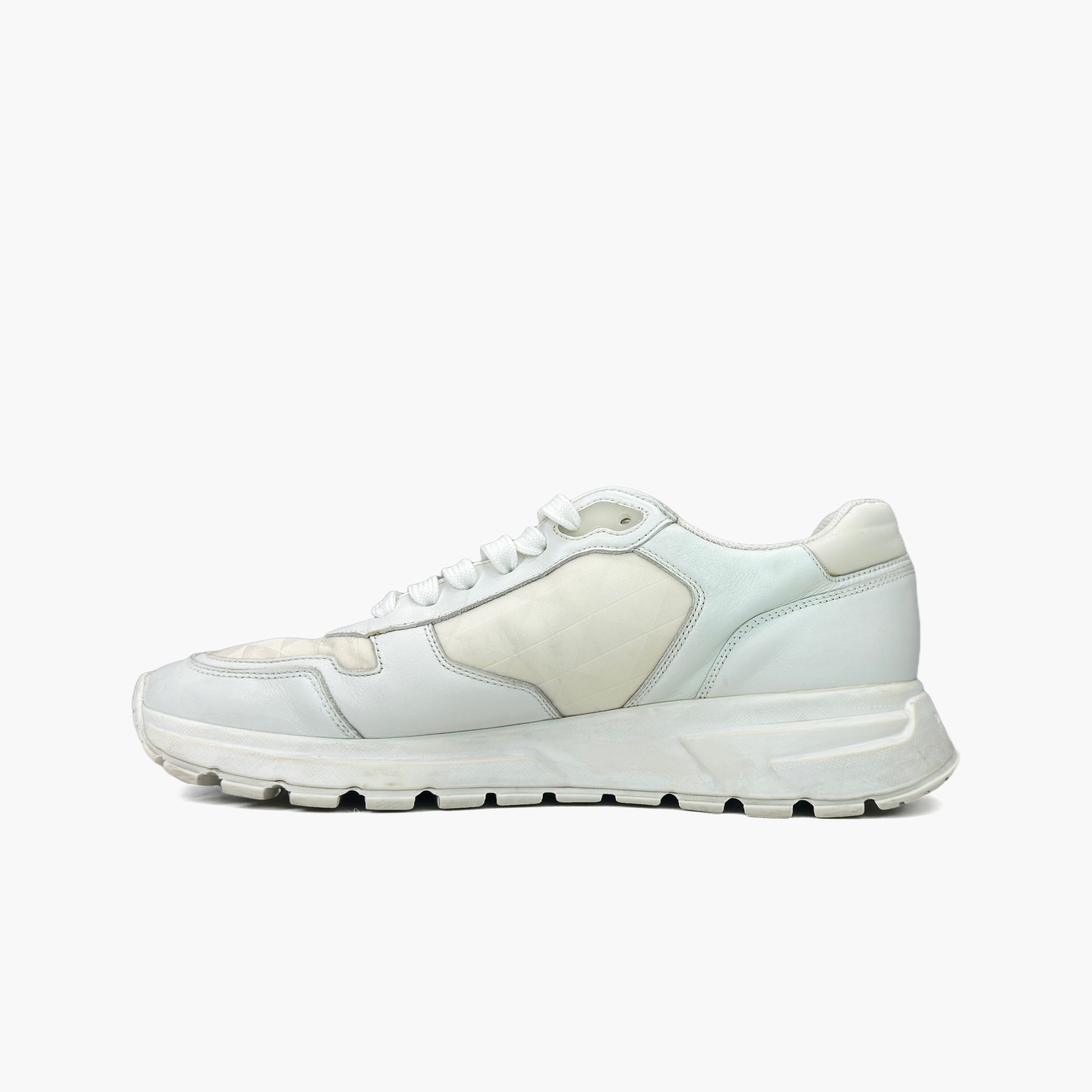 Prada Prada Re-Nylon Leather Low-Top Sneakers White Size 42 Size US 9 / EU 42 - 3 Thumbnail