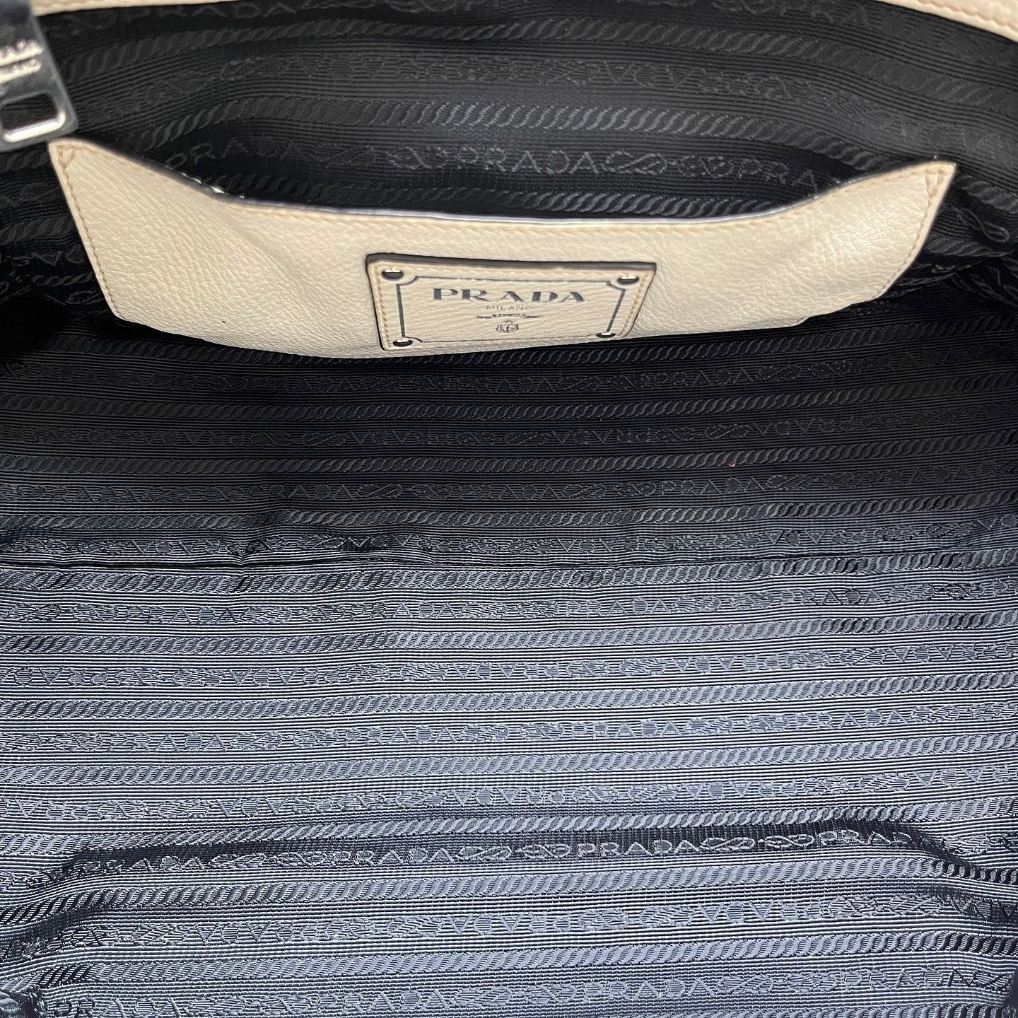Prada Prada Pebbled Leather Triangle Logo Tote Bag Size ONE SIZE - 5 Thumbnail