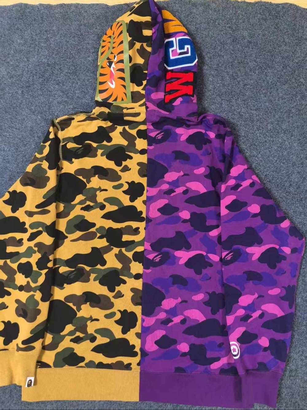 Bape A Bathing Ape Split Camo Shark Hoodie Size XXL Size US XXL / EU 58 / 5 - 2 Thumbnail