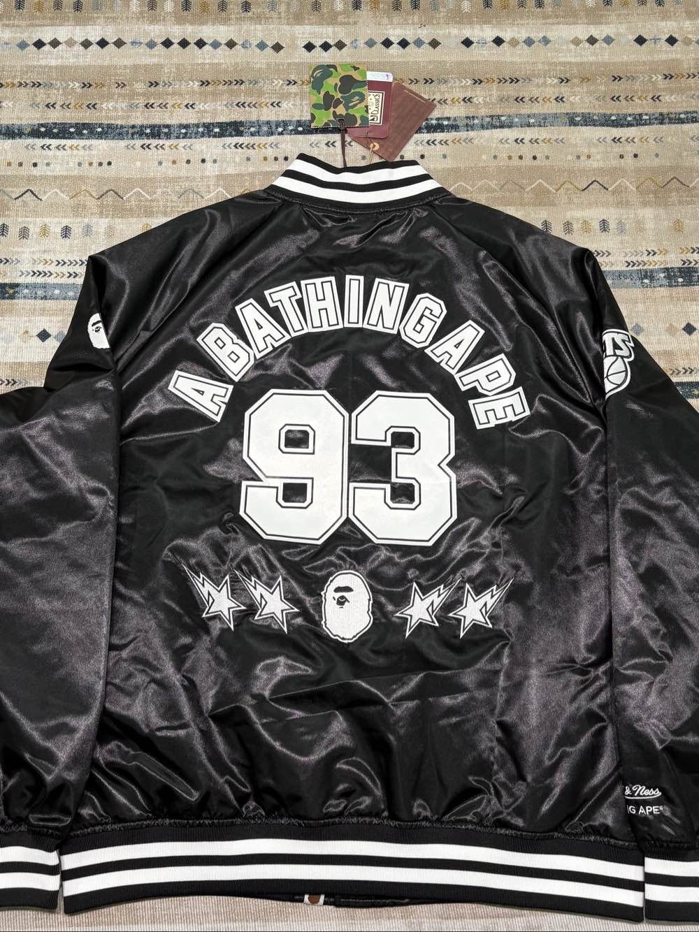 Bape A BATHING APE x Mitchell & Ness Nets Varsity Jacket XL Size US XL / EU 56 / 4 - 2 Thumbnail