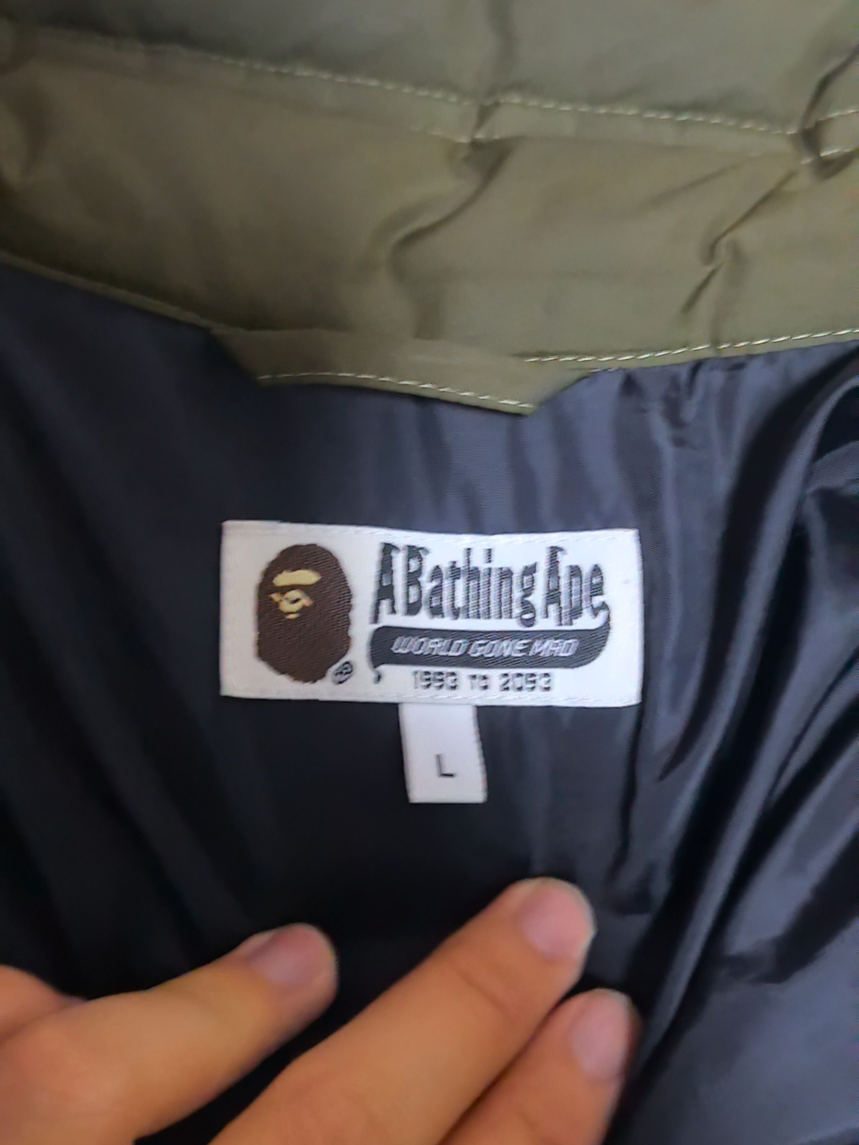 Bape A BATHING APE Logo Down Jacket Size L Size US L / EU 52-54 / 3 - 3 Thumbnail