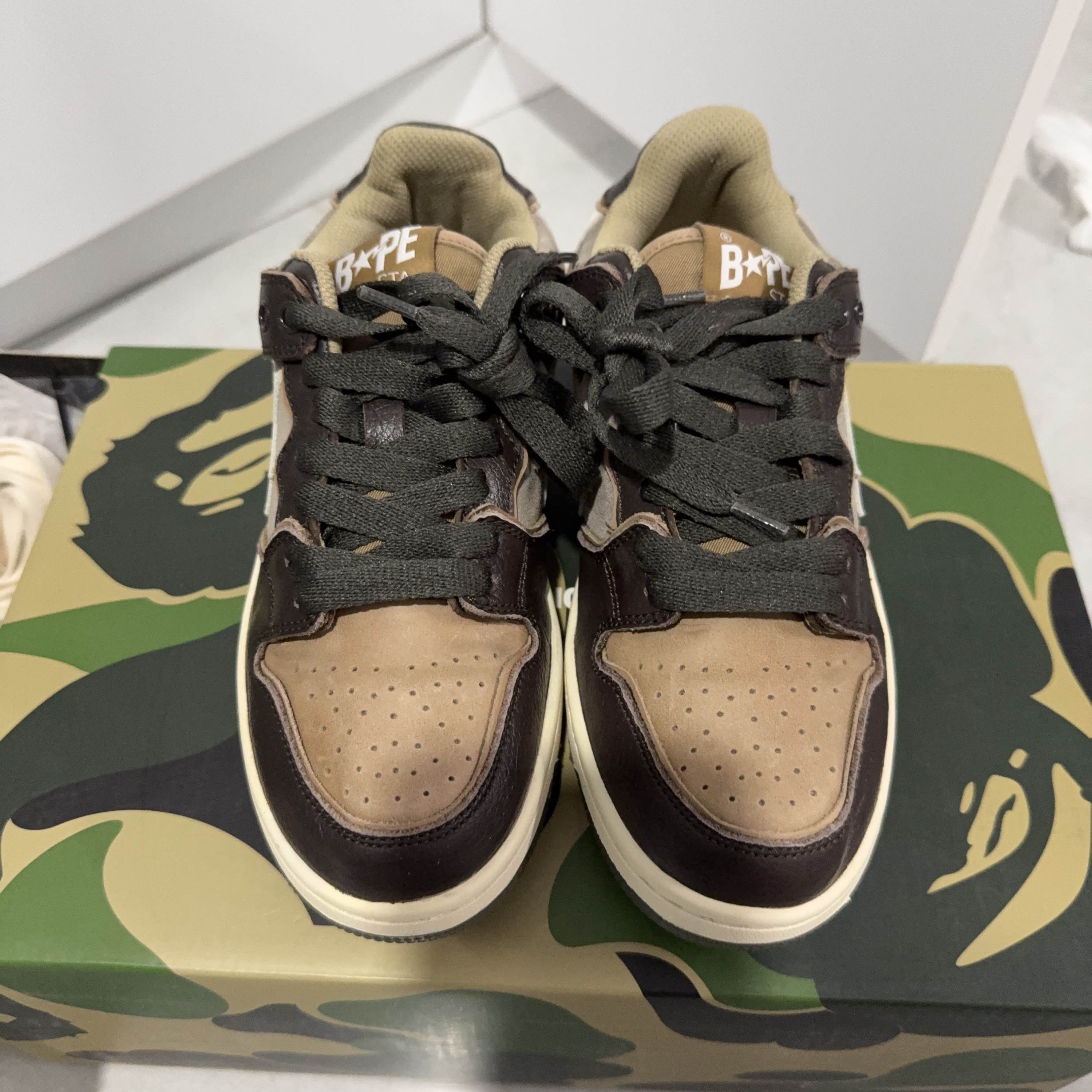 Bape A Bathing Ape SK8 STA Brown Leather Sneakers Size US 6 Size US 6 / EU 39 - 2 Thumbnail