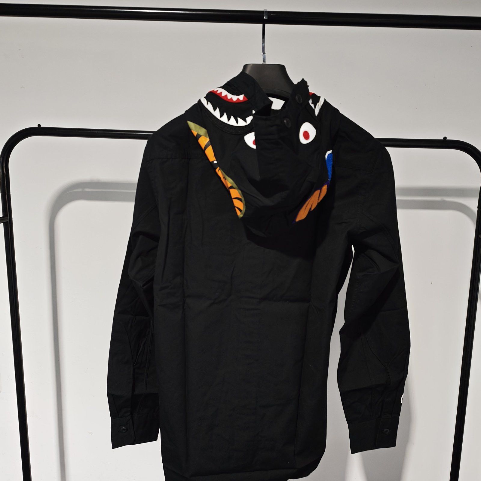 Bape A Bathing Ape Shark Hooded Shirt Size XL Size US XL / EU 56 / 4 - 2 Thumbnail