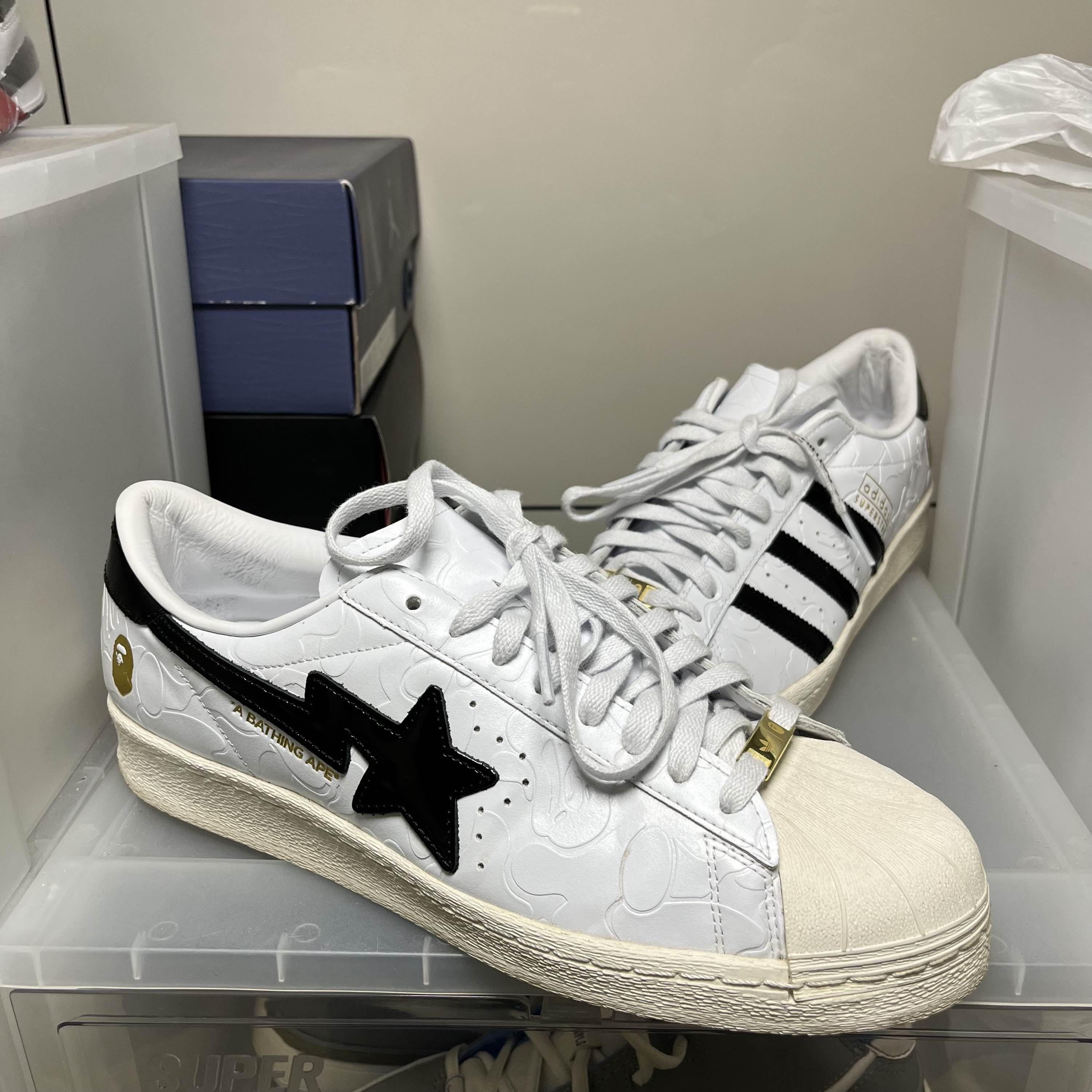 Bape BAPE x adidas Originals Superstar White Size 12.5 Size US 14 / EU 47 - 7 Thumbnail