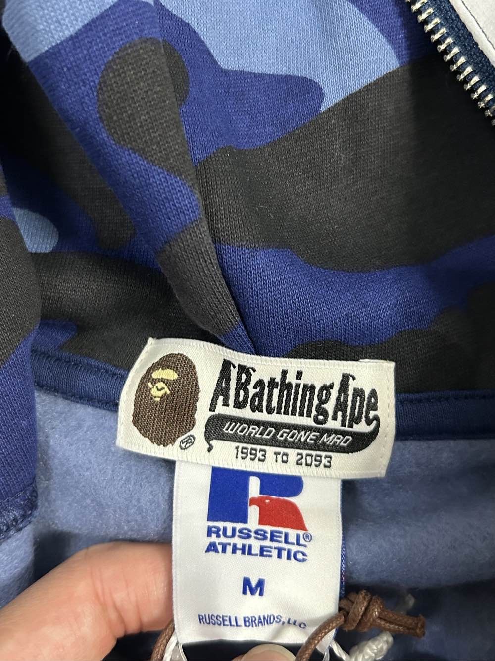 Bape A Bathing Ape x Russell Camo Logo Hoodie Size M Size US M / EU 48-50 / 2 - 3 Thumbnail