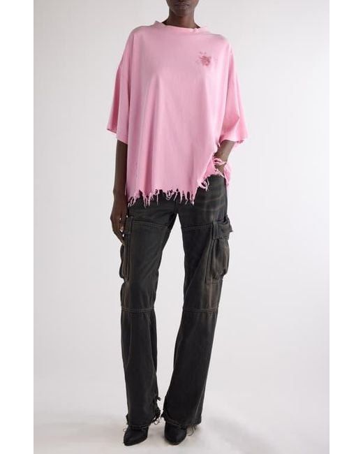 Balenciaga Nail Polish Cropped T-Shirt in Pink Size US XS / EU 42 / 0 - 3 Thumbnail
