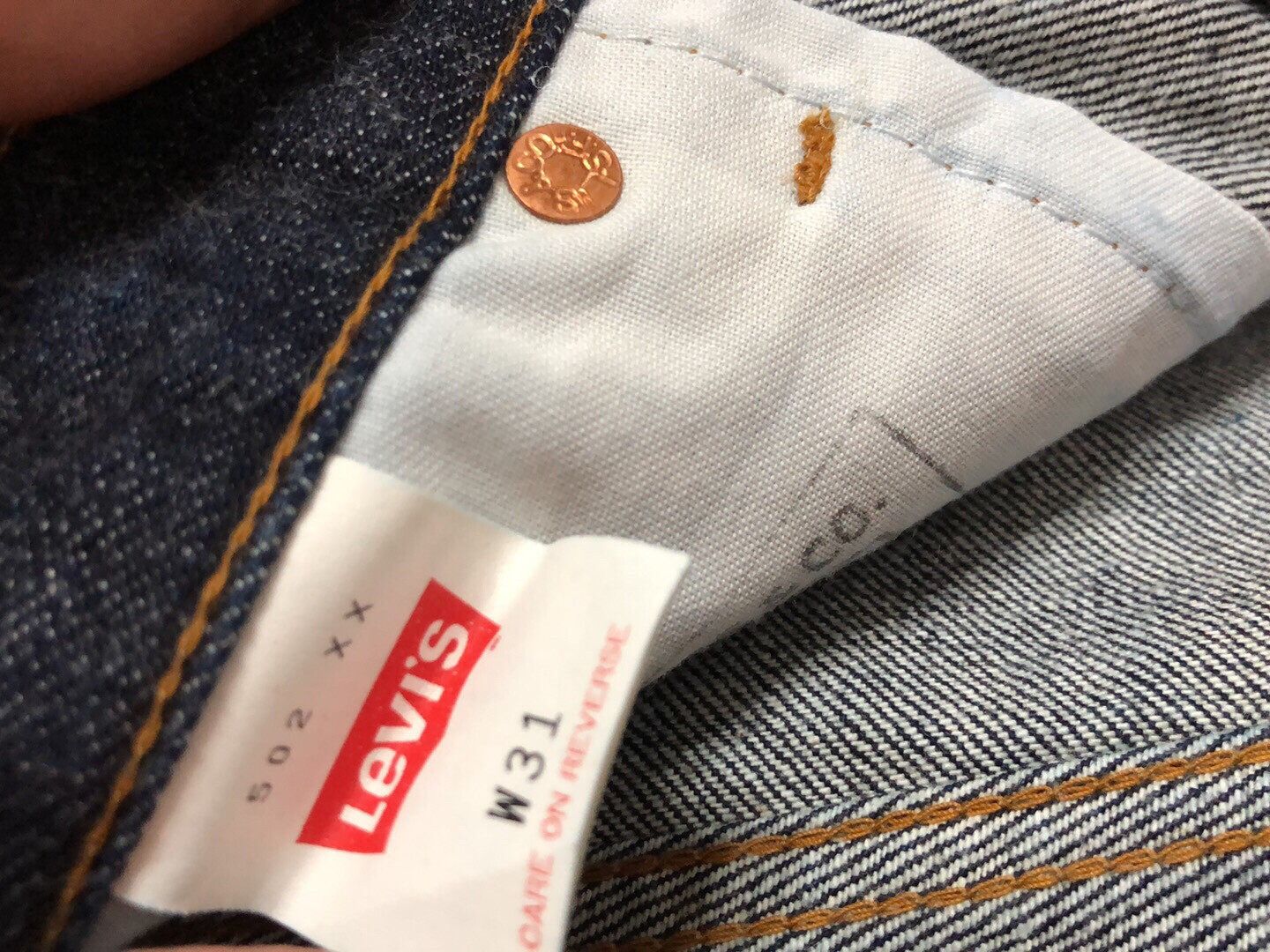 LVC LVC Levi's 502 J22 Raw Denim Jeans Size US 31 - 6 Thumbnail