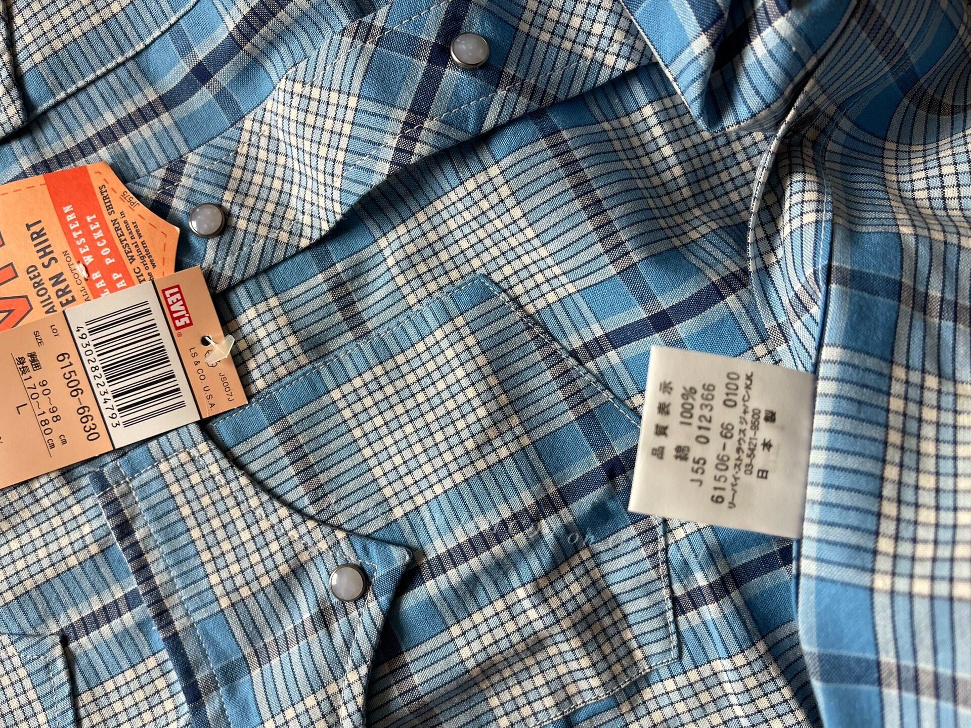 Levi's Vintage Clothing Levi's LVC Blue Plaid Long Sleeve Shirt Size US L / EU 52-54 / 3 - 5 Thumbnail