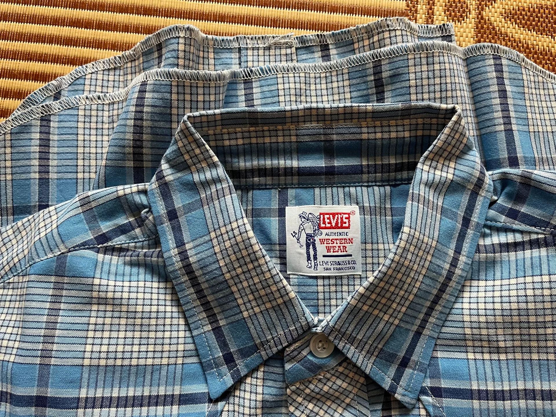 Levi's Vintage Clothing Levi's LVC Blue Plaid Long Sleeve Shirt Size US L / EU 52-54 / 3 - 4 Thumbnail