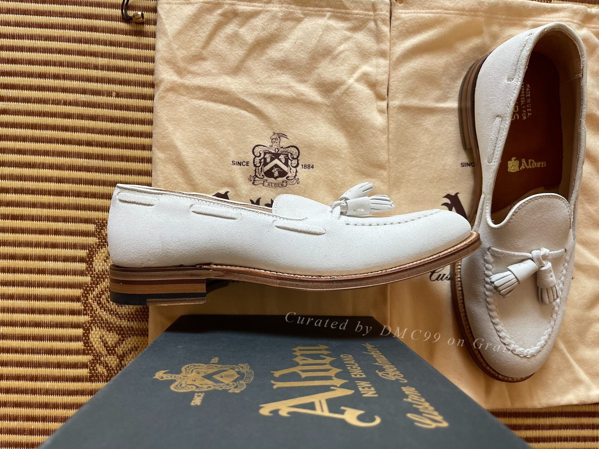 Alden Alden Men's White Tassel Suede Loafers Size US 8 / EU 41 - 5 Thumbnail