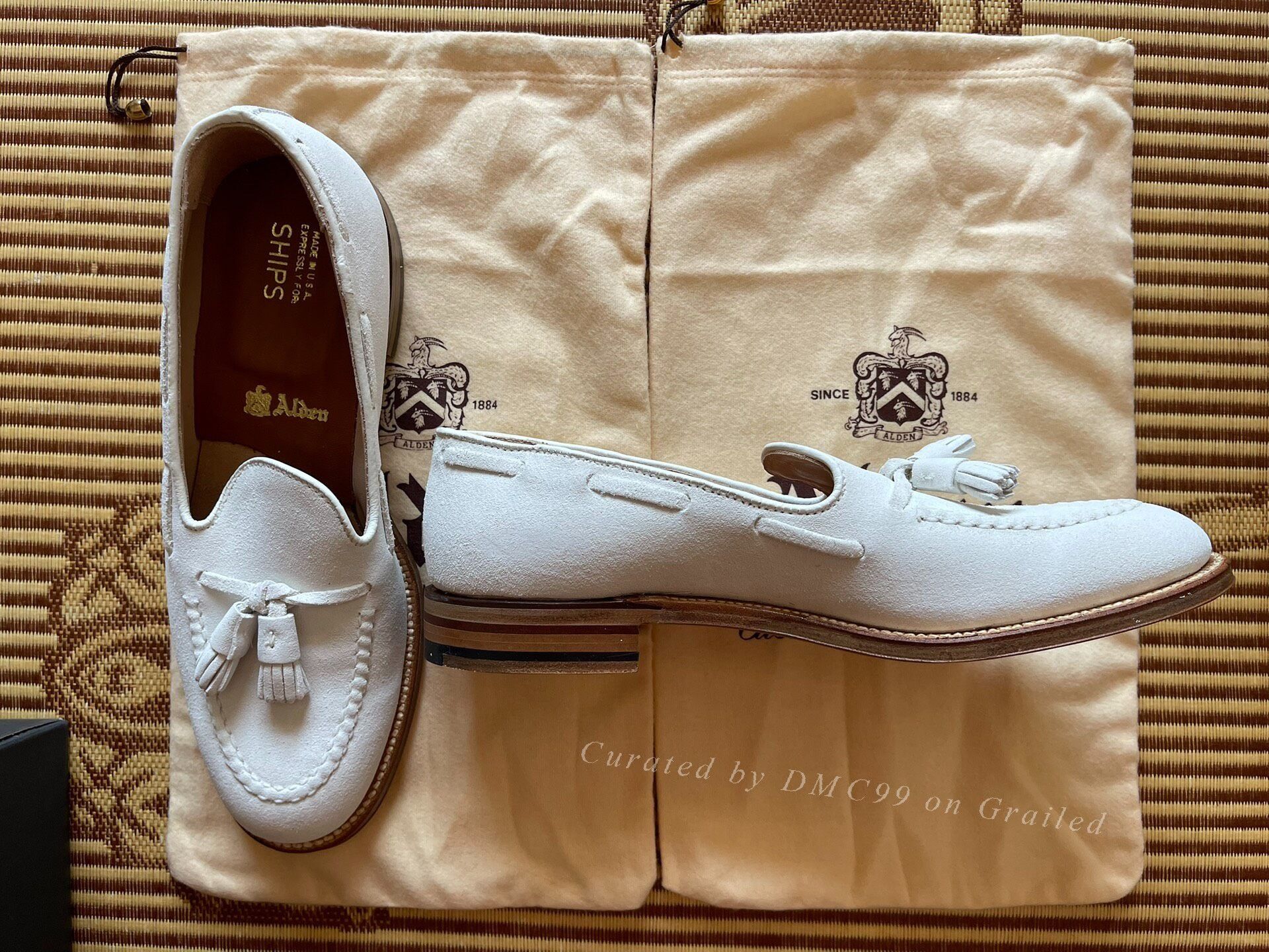 Alden Alden Men's White Tassel Suede Loafers Size US 8 / EU 41 - 3 Thumbnail
